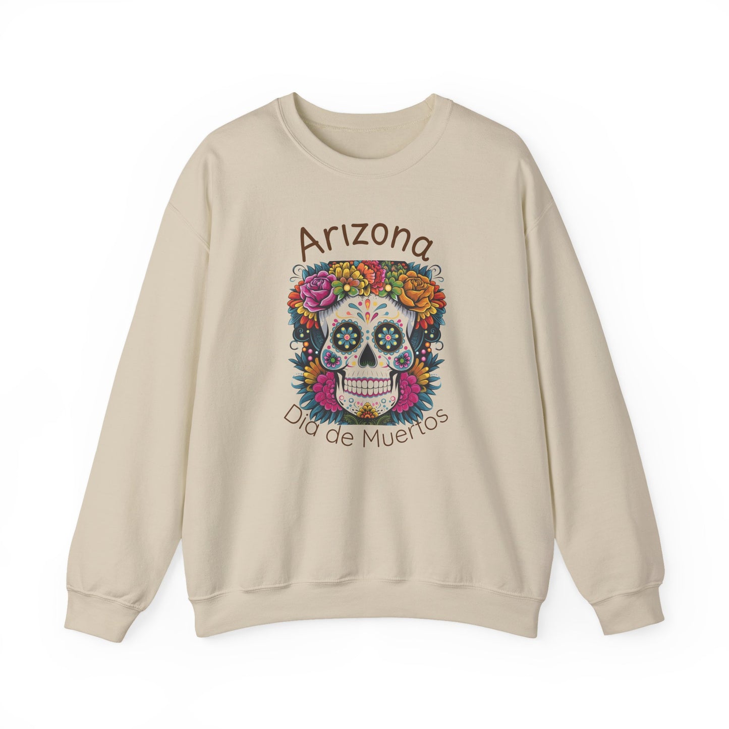 Arizona Día de Muertos Crewneck Sweatshirt | Cozy Unisex Apparel for DAy of the Dead Celebrations, Gifts, Homewear, Fall Fashion, Halloween