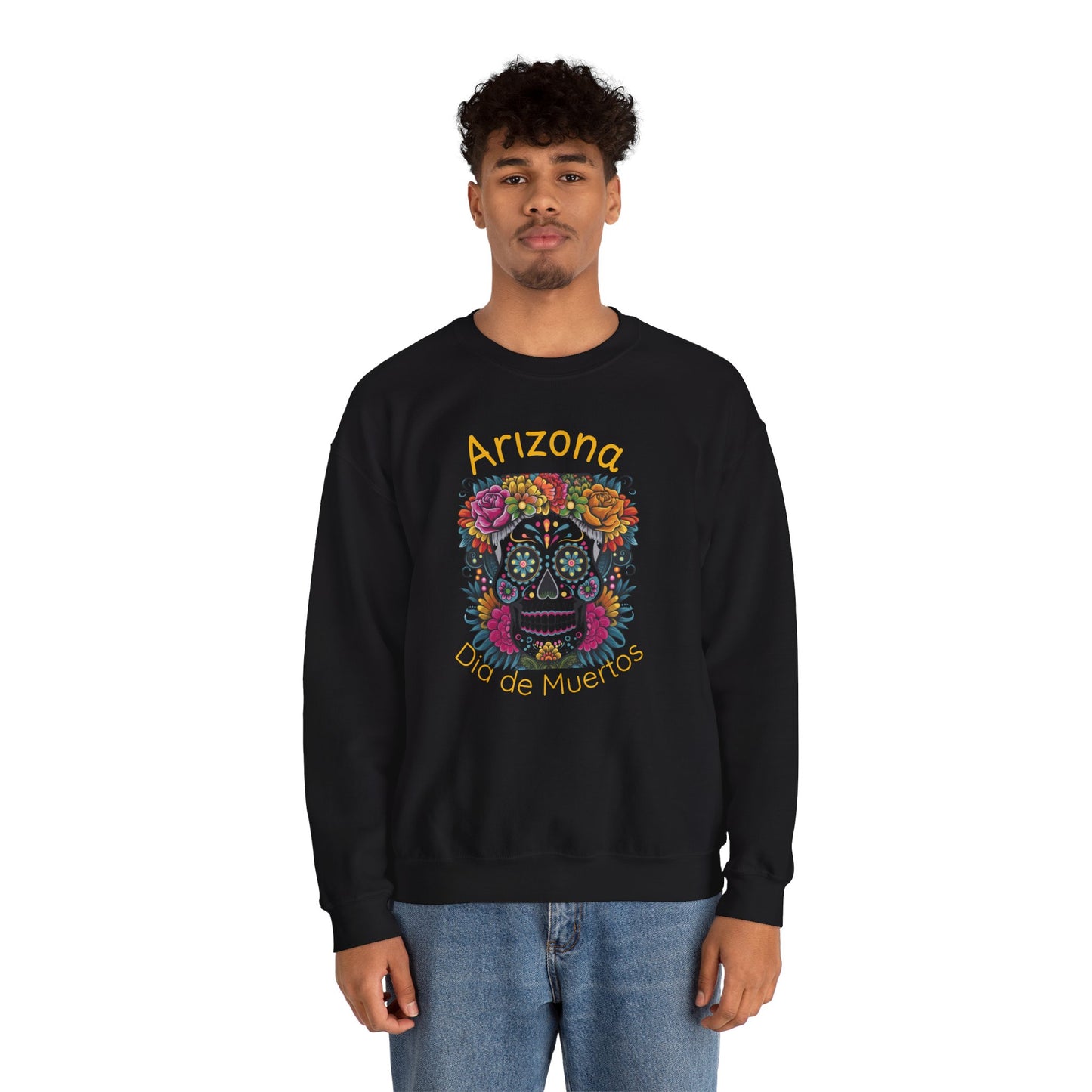 Arizona Día de Muertos Crewneck Sweatshirt | Cozy Unisex Apparel for DAy of the Dead Celebrations, Gifts, Homewear, Fall Fashion, Halloween