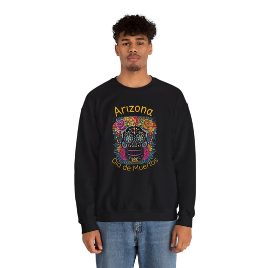 Arizona Día de Muertos Crewneck Sweatshirt | Cozy Unisex Apparel for DAy of the Dead Celebrations, Gifts, Homewear, Fall Fashion, Halloween