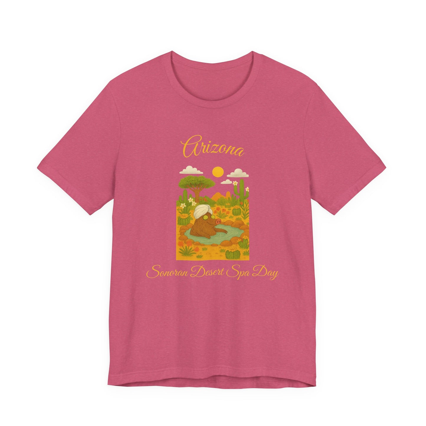 Arizona Sonoran Desert  Javelina Spa Day Souvenir Tee, Unisex Short Sleeve Shirt, Nature Lover Gift, Holiday Casual Wear, Adventure T-Shirt, Summer Travel Souvenir
