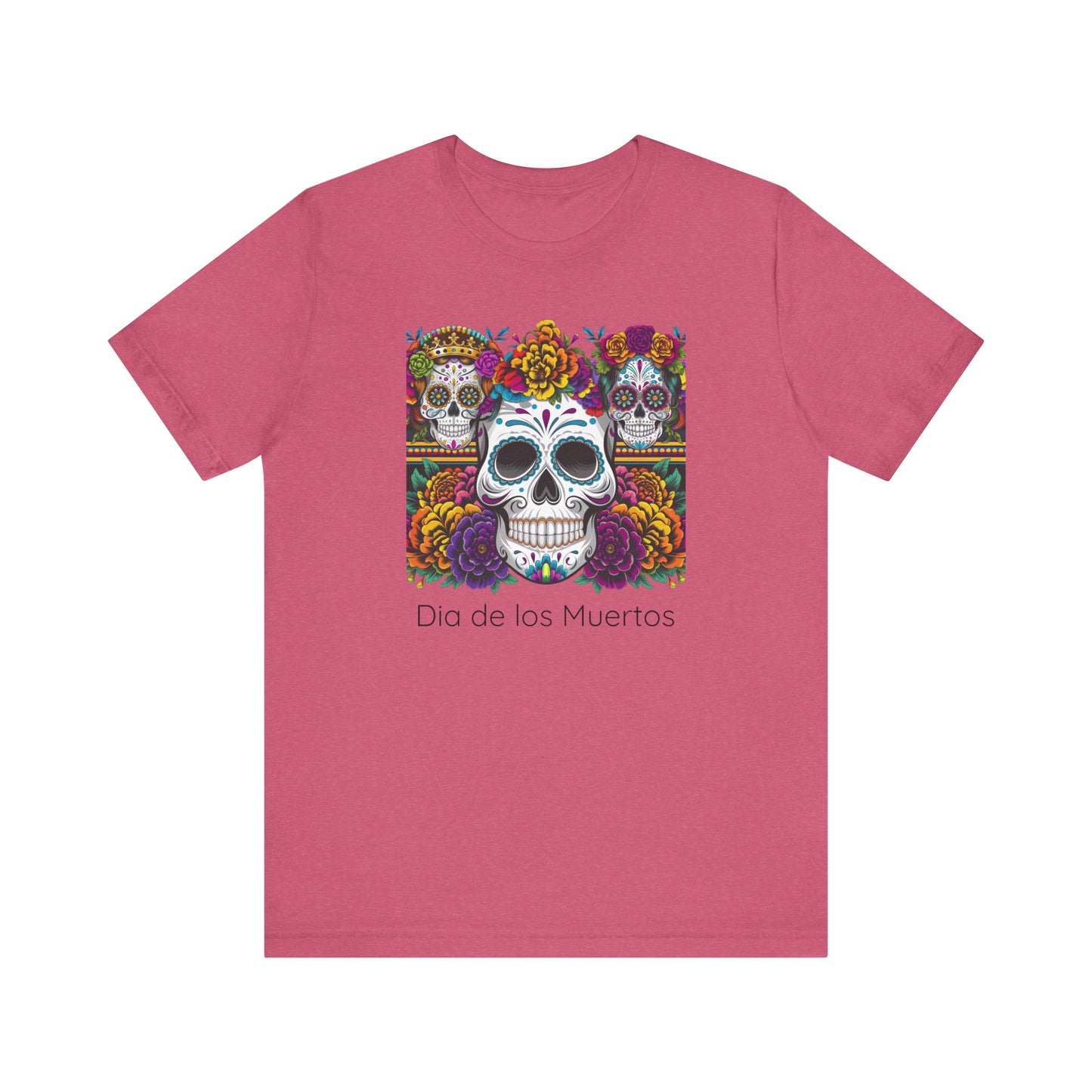 Dia de los Muertos Unisex Short Sleeve Tee, Sugar Skull Shirt, Halloween Apparel, Day of the Dead, Celebration T-Shirt