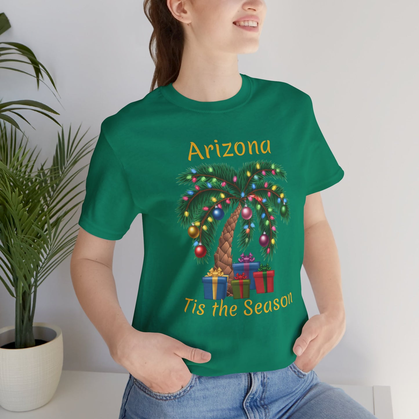 Arizona Holiday T-Shirt – "Tis the Season" Palm Tree  Holiday season Tee, Arizona souvenir