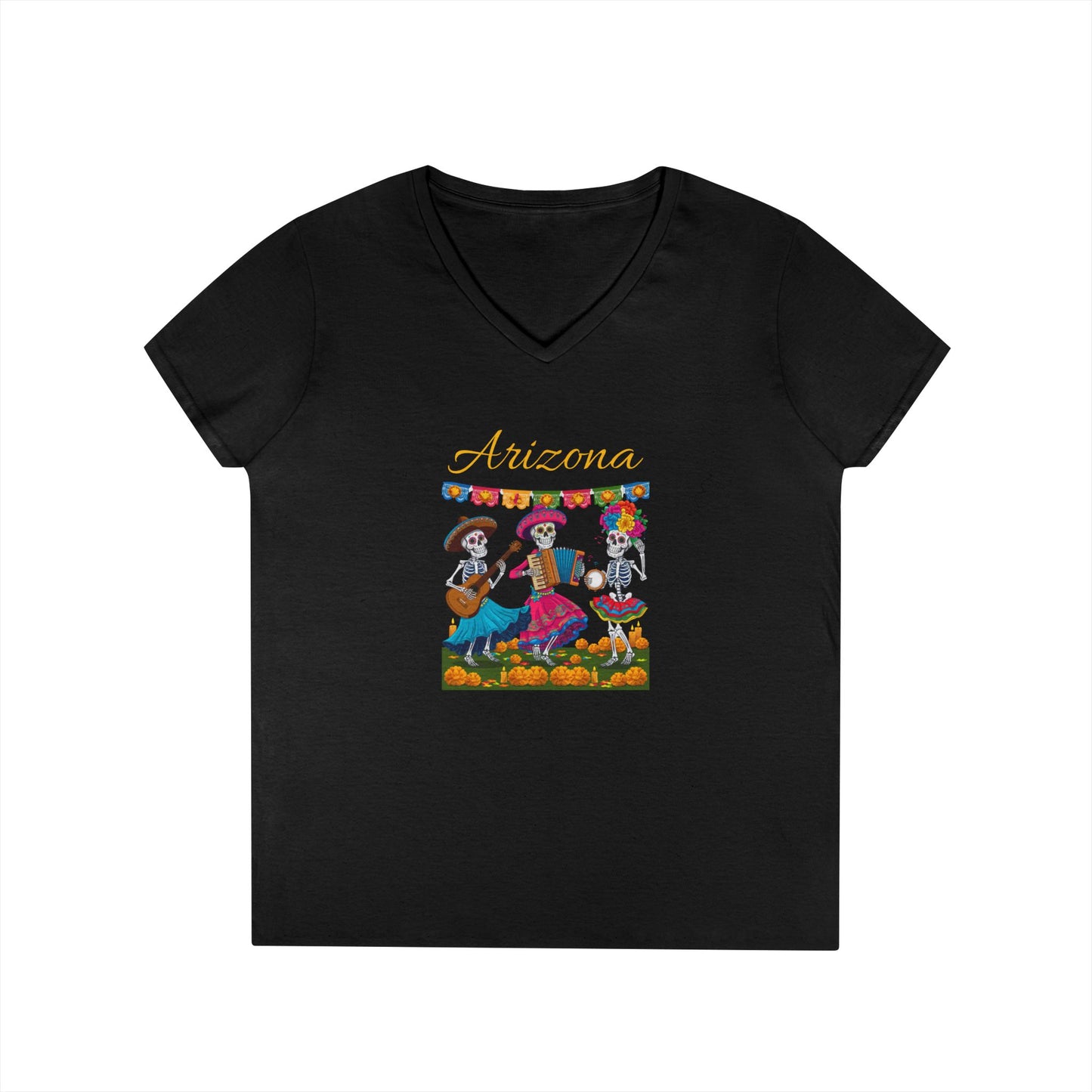 Skeletons Day of the Dead V-Neck T-Shirt