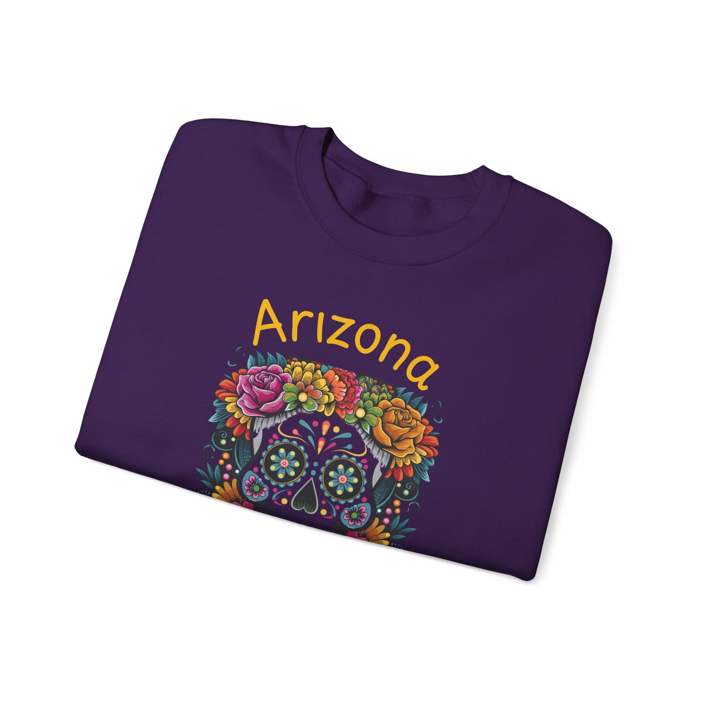 Arizona Día de Muertos Crewneck Sweatshirt | Cozy Unisex Apparel for DAy of the Dead Celebrations, Gifts, Homewear, Fall Fashion, Halloween