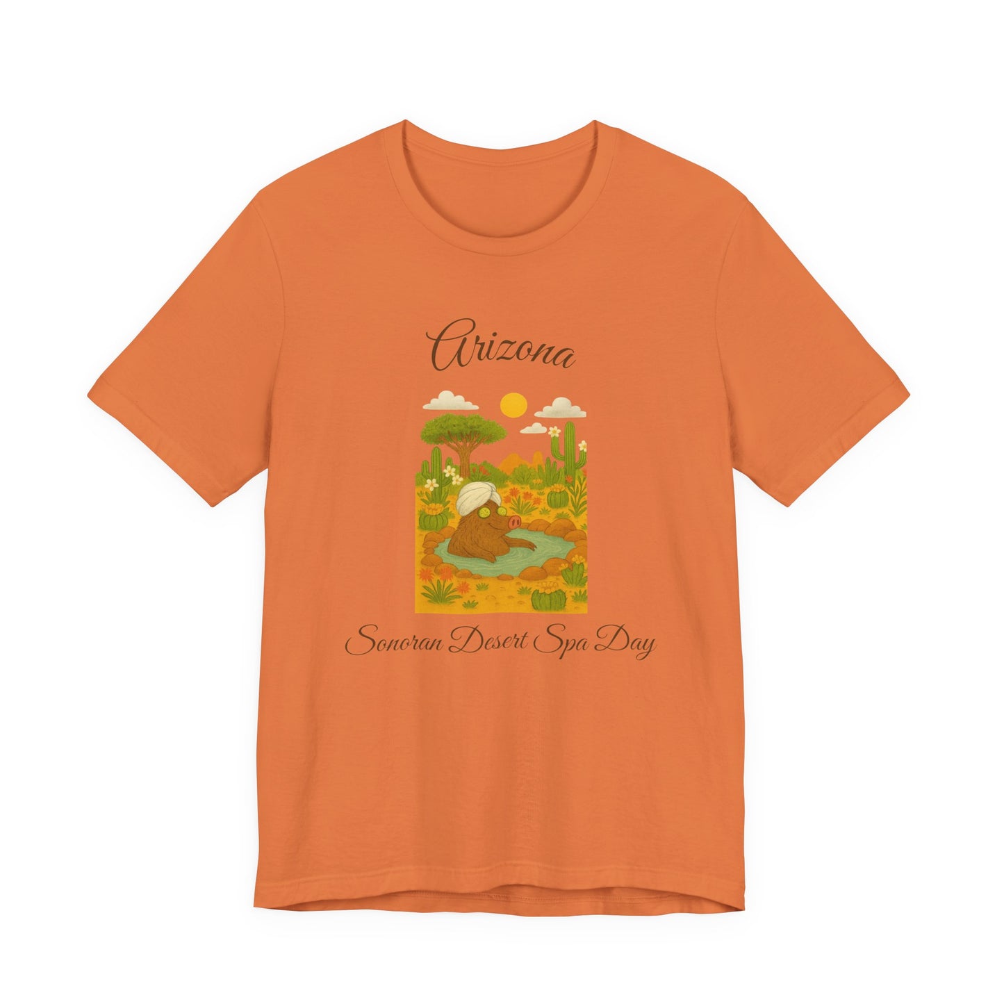 Arizona Sonoran Desert  Javelina Spa Day Souvenir Tee, Unisex Short Sleeve Shirt, Nature Lover Gift, Holiday Casual Wear, Adventure T-Shirt, Summer Travel Souvenir
