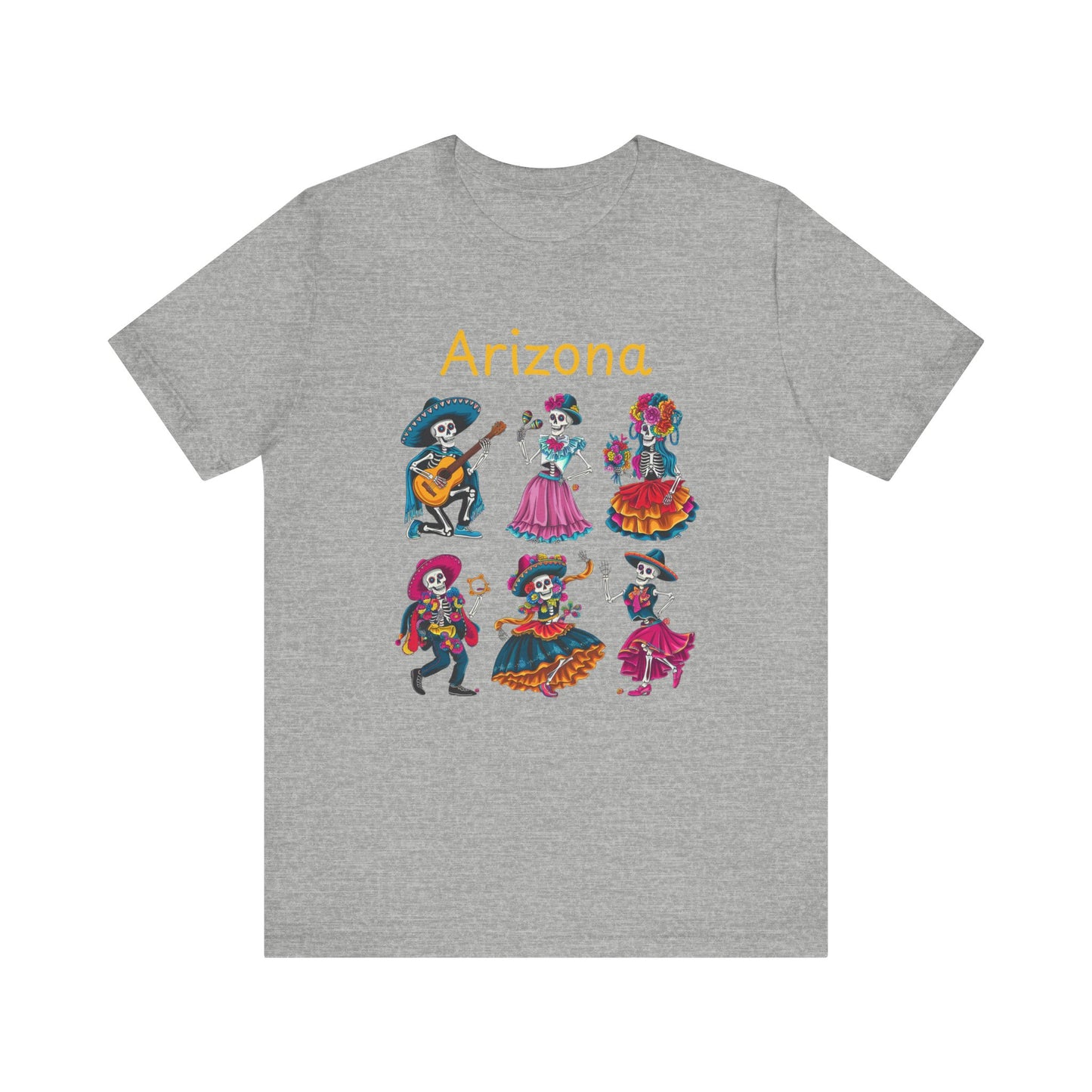 Day of the Dead Inspired Tee, Arizona Theme T-Shirt, Unisex Graphic Tee, Halloween Style Top, Mexican  Festival Wear