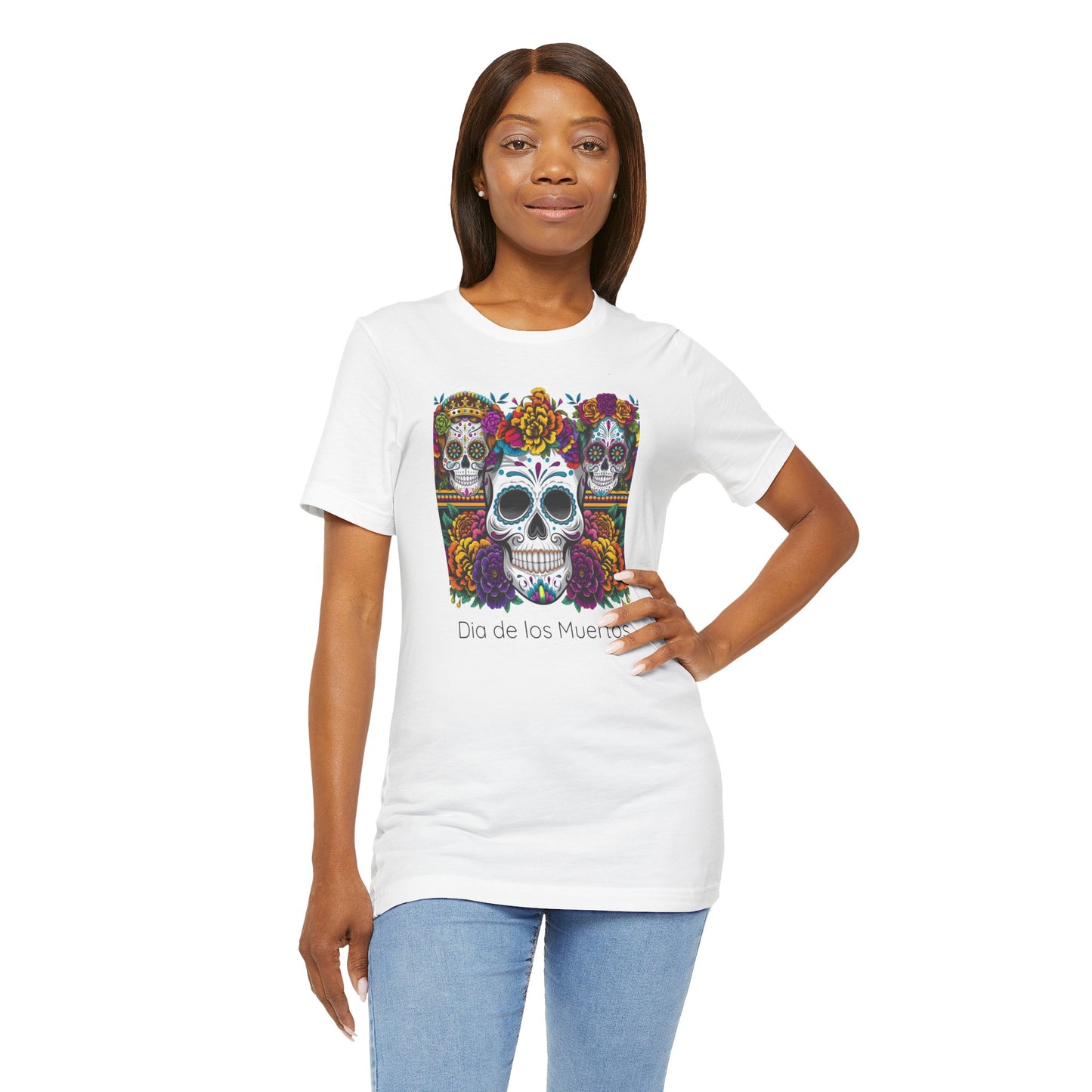 Dia de los Muertos Unisex Short Sleeve Tee, Sugar Skull Shirt, Halloween Apparel, Day of the Dead, Celebration T-Shirt