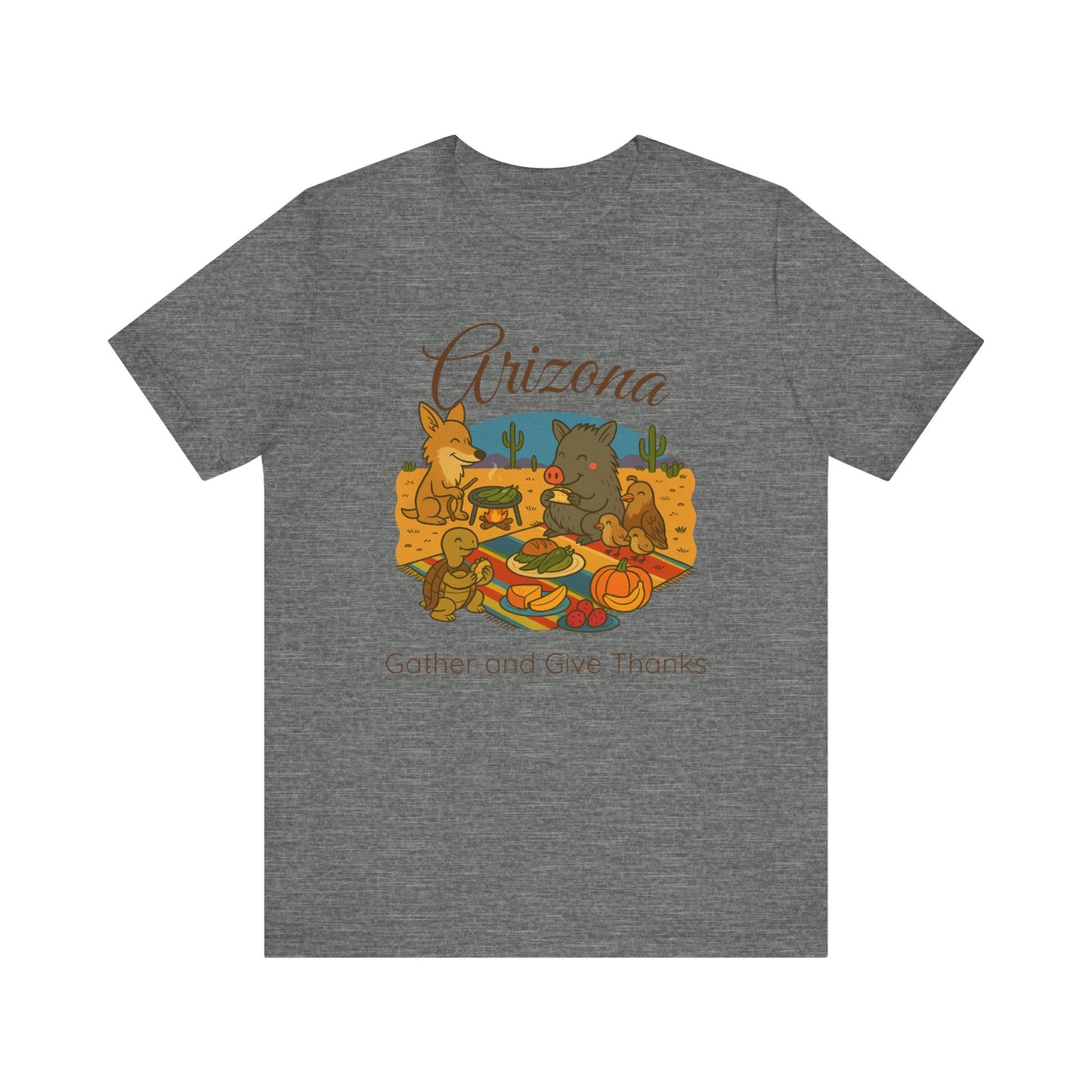 Thanksgiving Arizona Tee, Unisex T-Shirt, Fall Gather & Give Thanks Shirt, Nature Lover Gift, Casual Wear