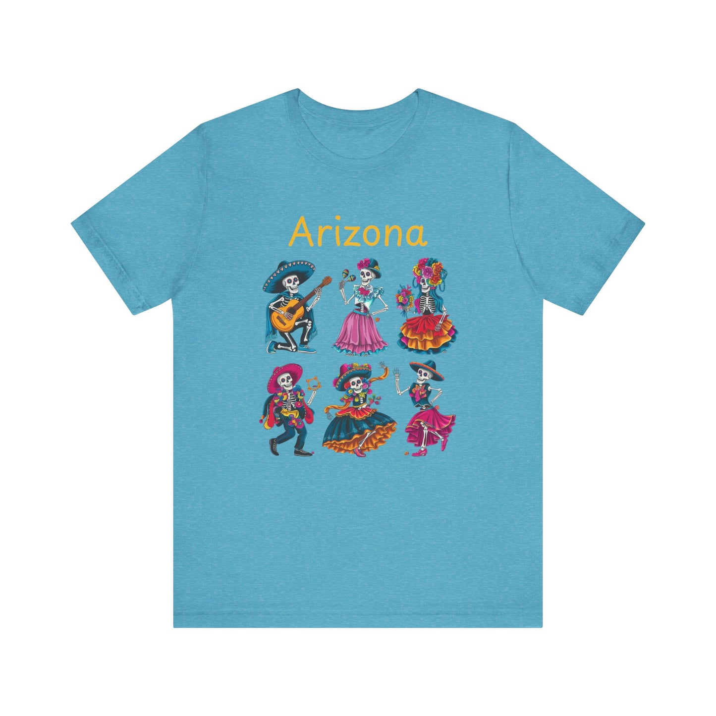 Day of the Dead Inspired Tee, Arizona Theme T-Shirt, Unisex Graphic Tee, Halloween Style Top, Mexican  Festival Wear