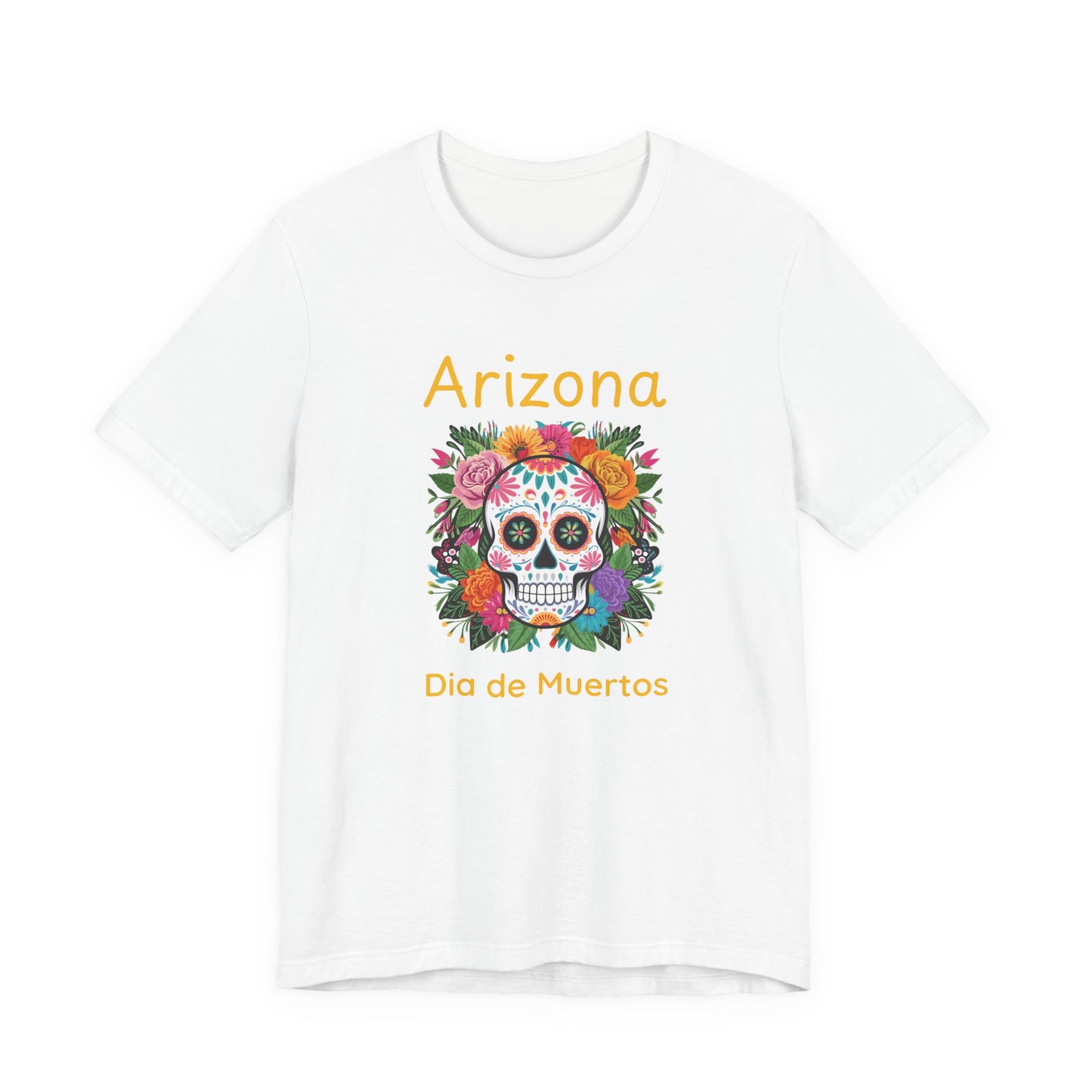 Dia de Muertos Unisex Tee, Arizona Skull Shirt, Day of the Dead Apparel, Festival T-Shirt,  Celebration Top