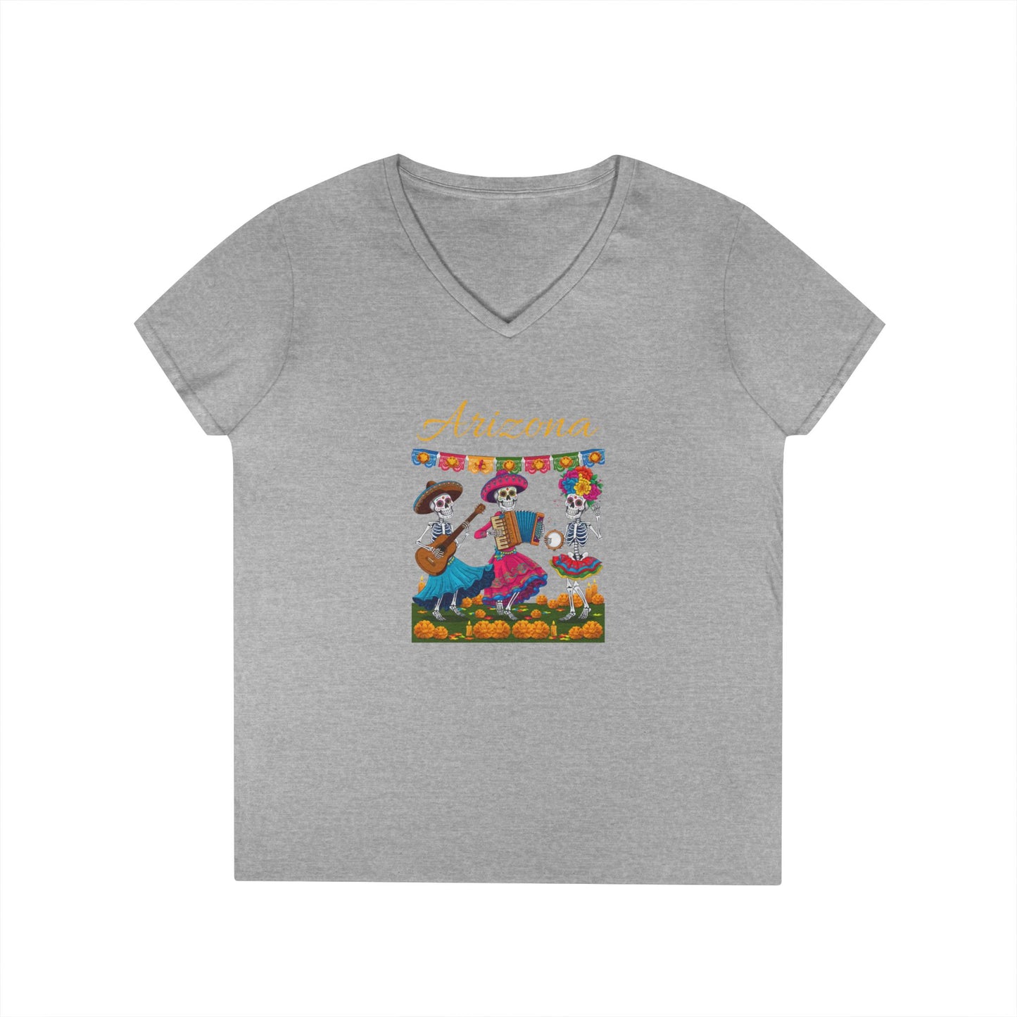 Skeletons Day of the Dead V-Neck T-Shirt