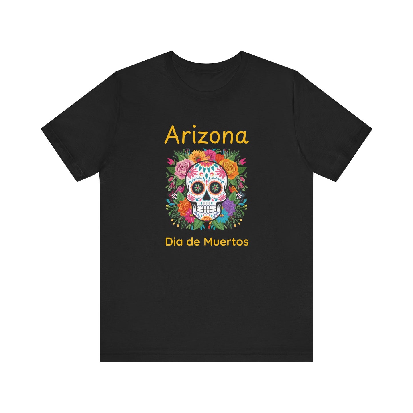 Dia de Muertos Unisex Tee, Arizona Skull Shirt, Day of the Dead Apparel, Festival T-Shirt,  Celebration Top