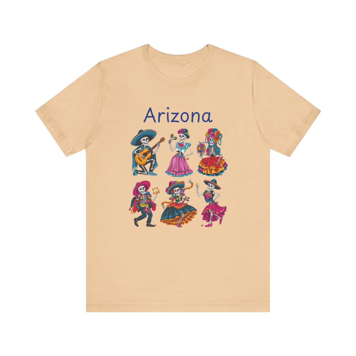 Day of the Dead Inspired Tee, Arizona Theme T-Shirt, Unisex Graphic Tee, Halloween Style Top, Mexican  Festival Wear
