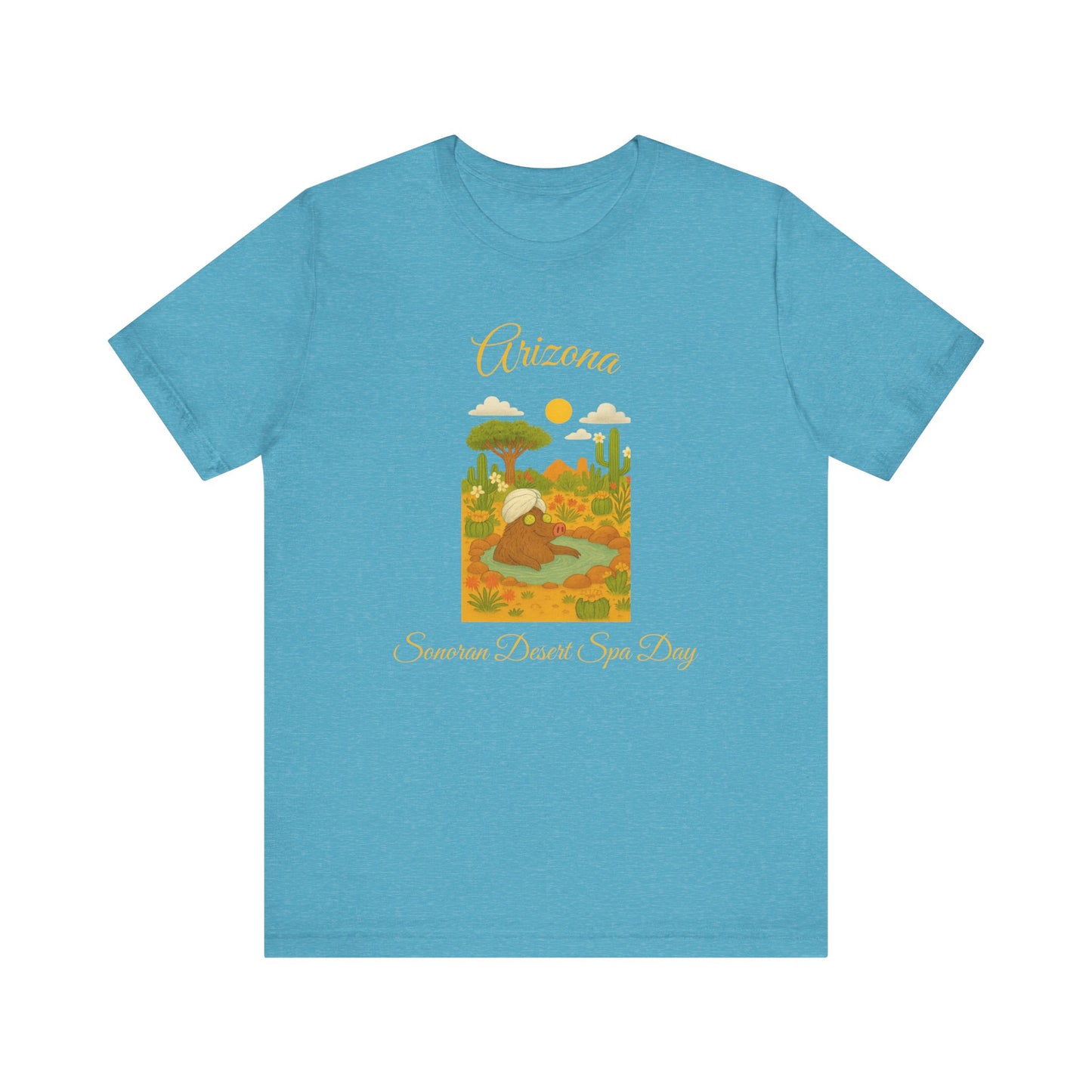 Arizona Sonoran Desert  Javelina Spa Day Souvenir Tee, Unisex Short Sleeve Shirt, Nature Lover Gift, Holiday Casual Wear, Adventure T-Shirt, Summer Travel Souvenir
