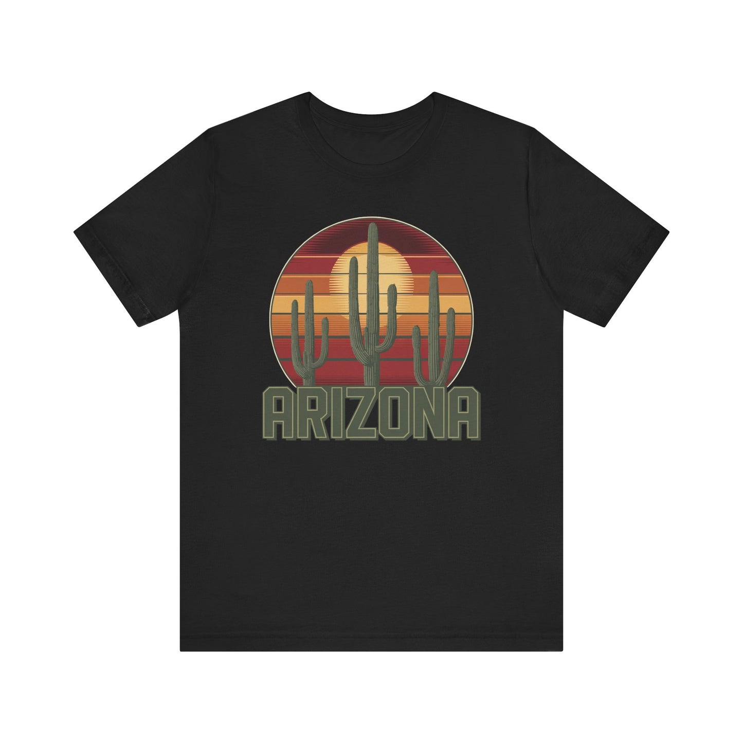 Arizona Desert Three Saguaro Cactus at Sunset Graphic Tee for Nature Lovers, Boho Summer Shirt, Gift for Adventurers, Vacation Wear, Casual Outfit