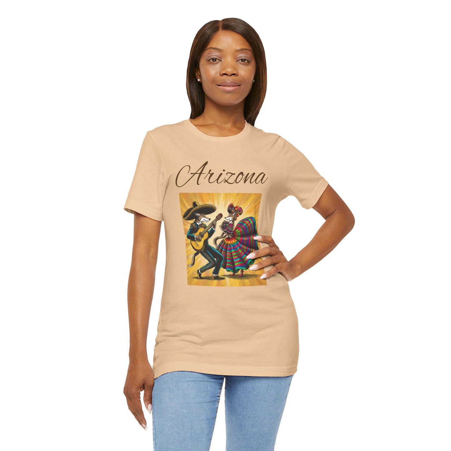 Arizona Fiesta Unisex Jersey Tee - Celebratory T-Shirt for Culture Lovers, Perfect for Parties, Gifts, Summer Festivals, and Day of the Dead