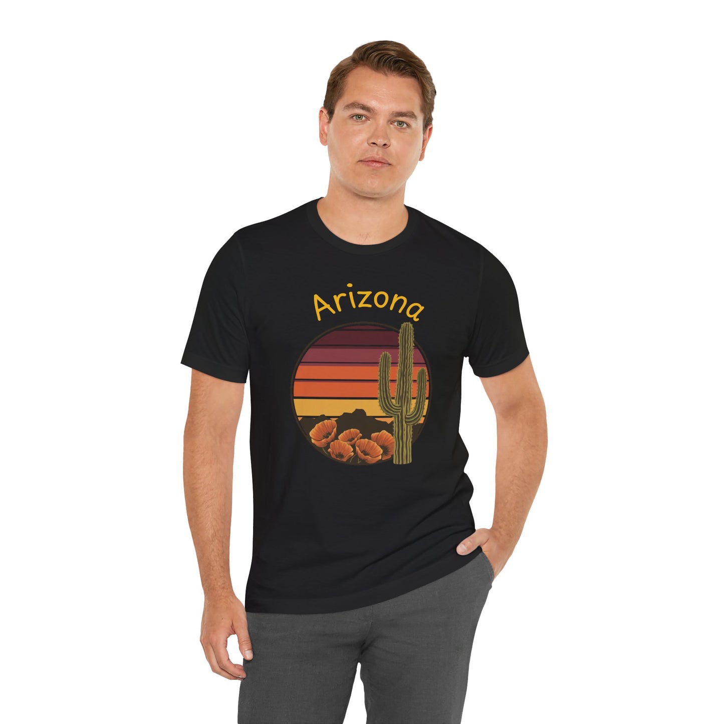 Arizona Sunset and Saguaro ,Desert Vibes Tee for Nature lovers
