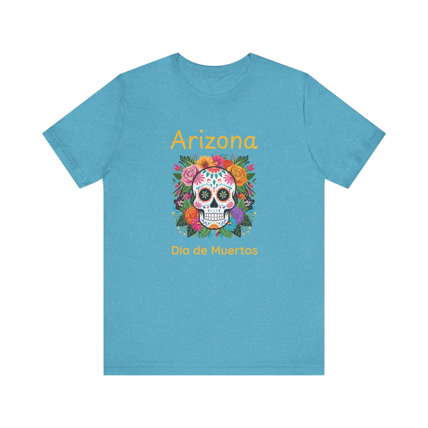 Dia de Muertos Unisex Tee, Arizona Skull Shirt, Day of the Dead Apparel, Festival T-Shirt,  Celebration Top