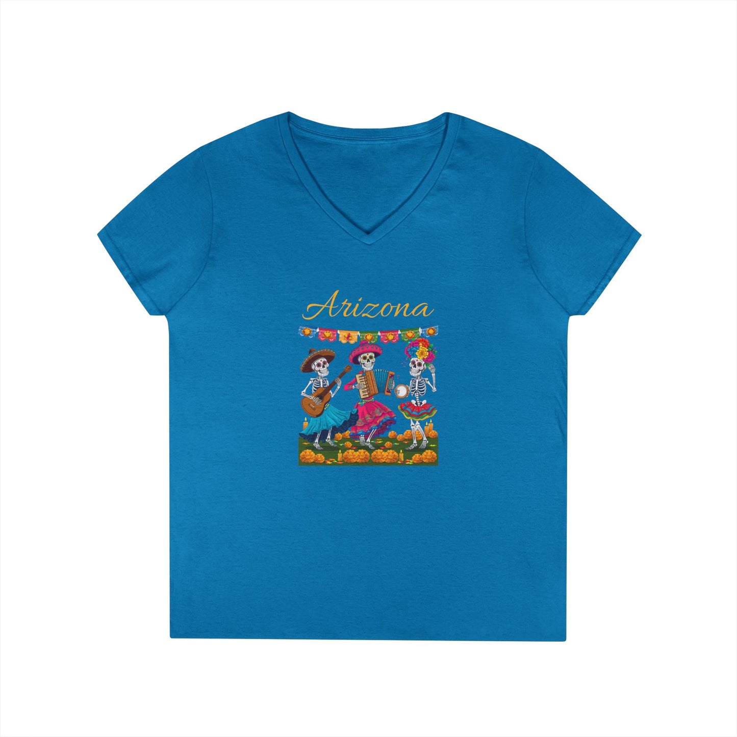 Skeletons Day of the Dead V-Neck T-Shirt
