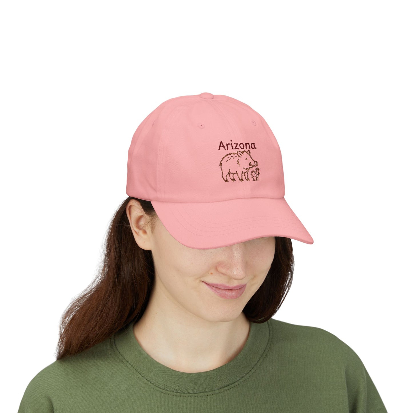 Arizona Javelina and cactus Embroidered Classic Dad Cap | Casual Summer Hat, Gift for Him, Outdoor Adventures, Travel, Fashion Accessory