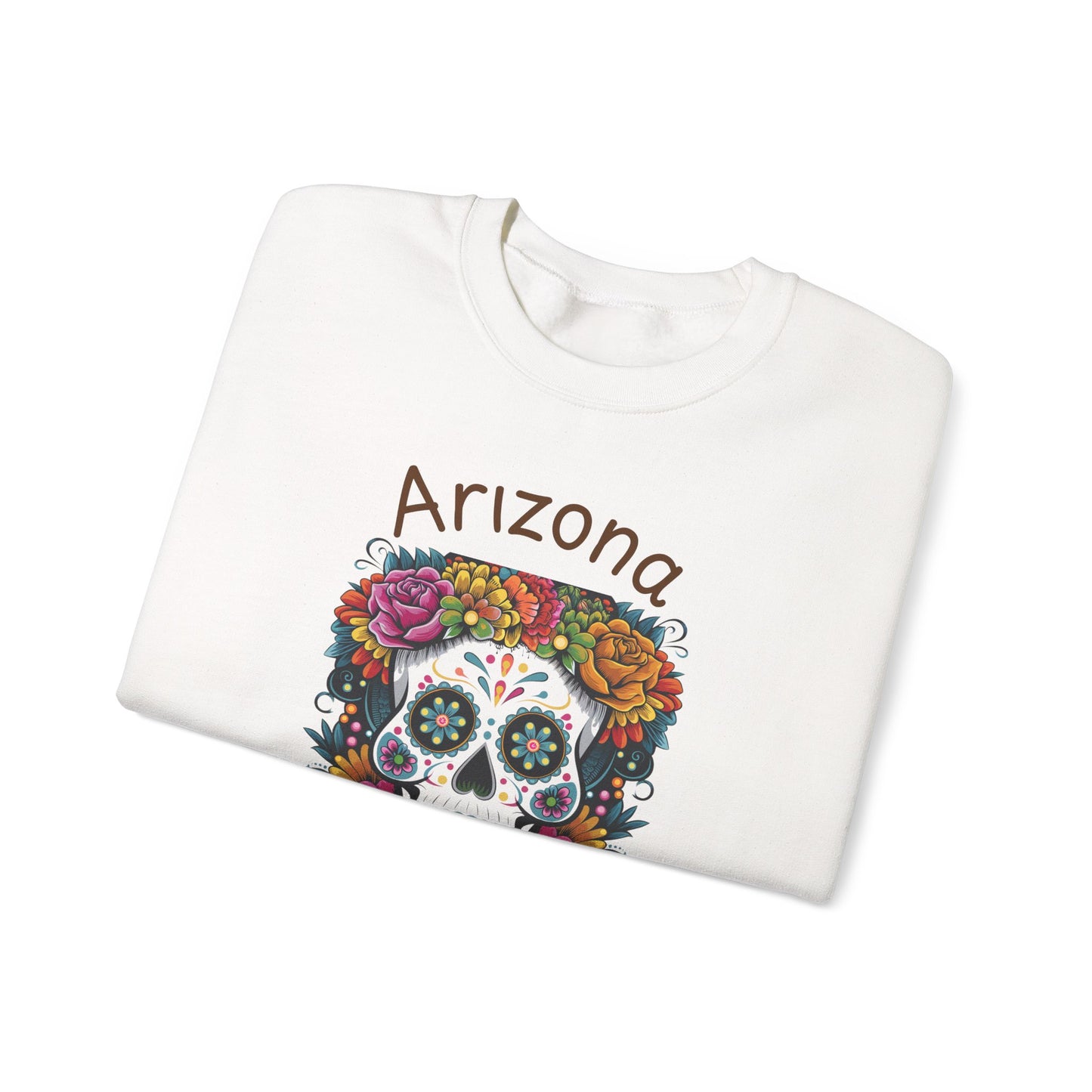 Arizona Día de Muertos Crewneck Sweatshirt | Cozy Unisex Apparel for DAy of the Dead Celebrations, Gifts, Homewear, Fall Fashion, Halloween