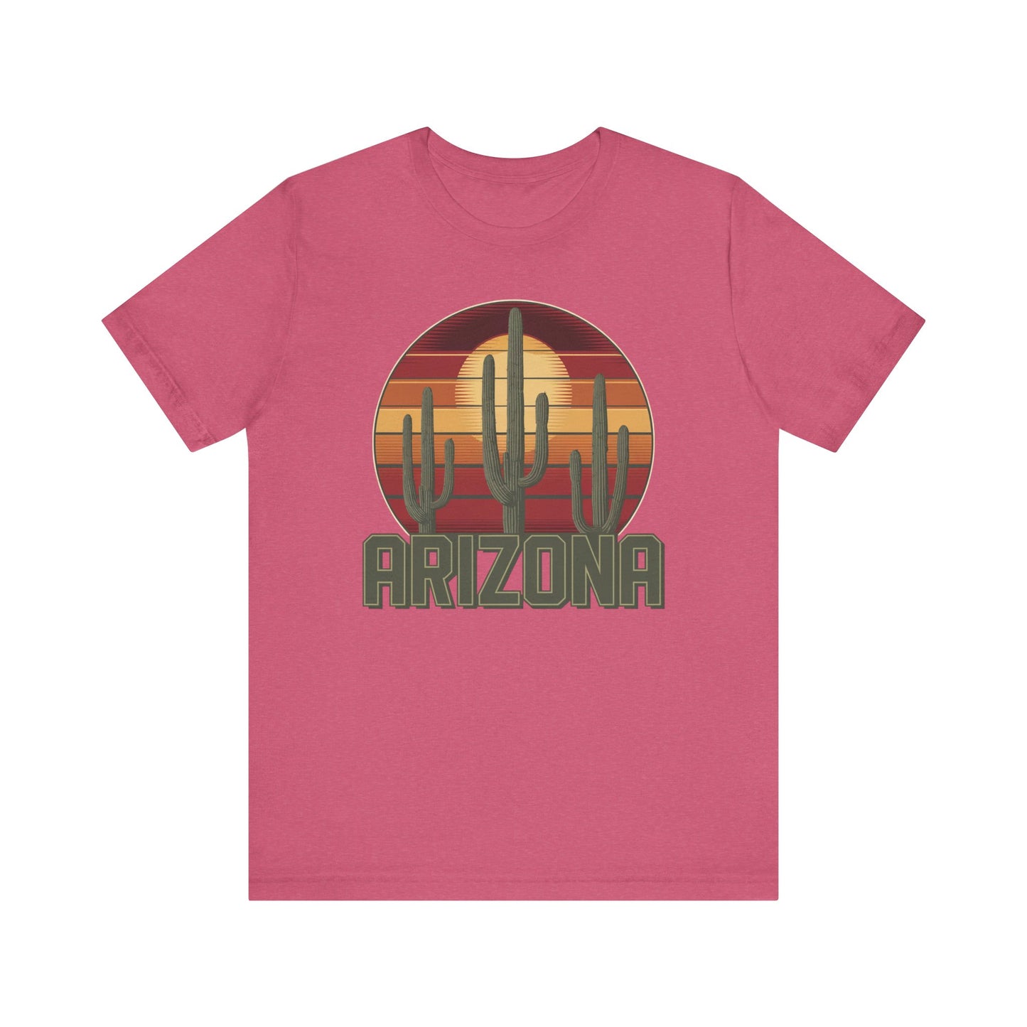 Arizona Desert Three Saguaro Cactus at Sunset Graphic Tee for Nature Lovers, Boho Summer Shirt, Gift for Adventurers, Vacation Wear, Casual Outfit