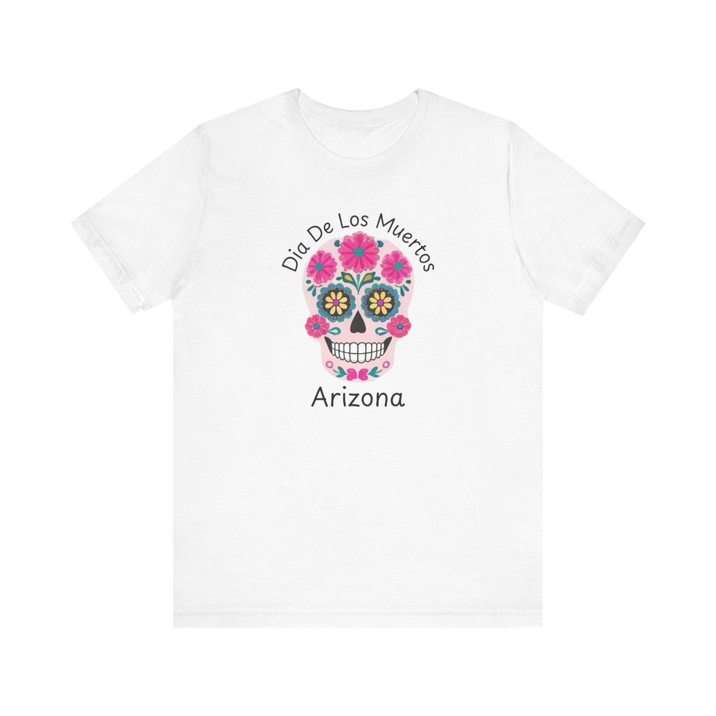 Dia de Los Muertos Sugar Skull Tee, Unisex Graphic T-Shirt for Celebrations, Halloween Shirt, Mexico Culture Apparel, Personalized Gift