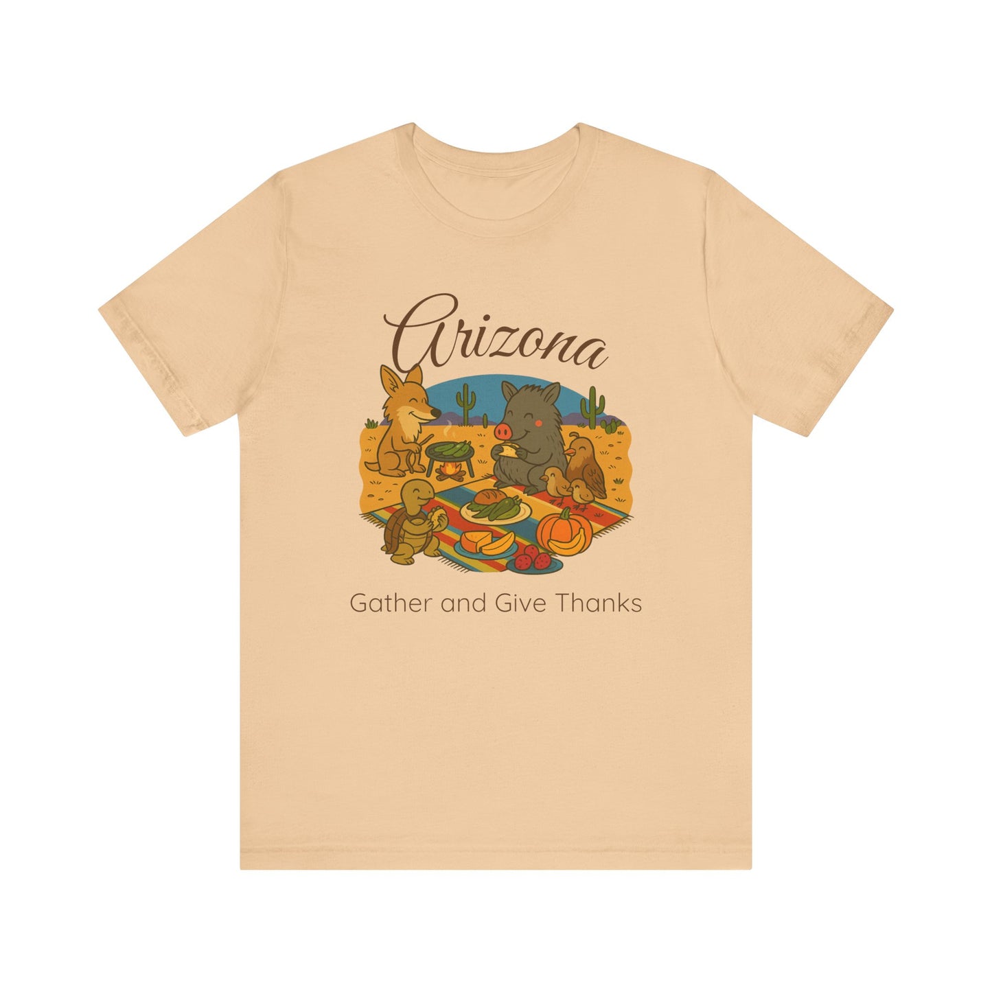 Thanksgiving Arizona Tee, Unisex T-Shirt, Fall Gather & Give Thanks Shirt, Nature Lover Gift, Casual Wear