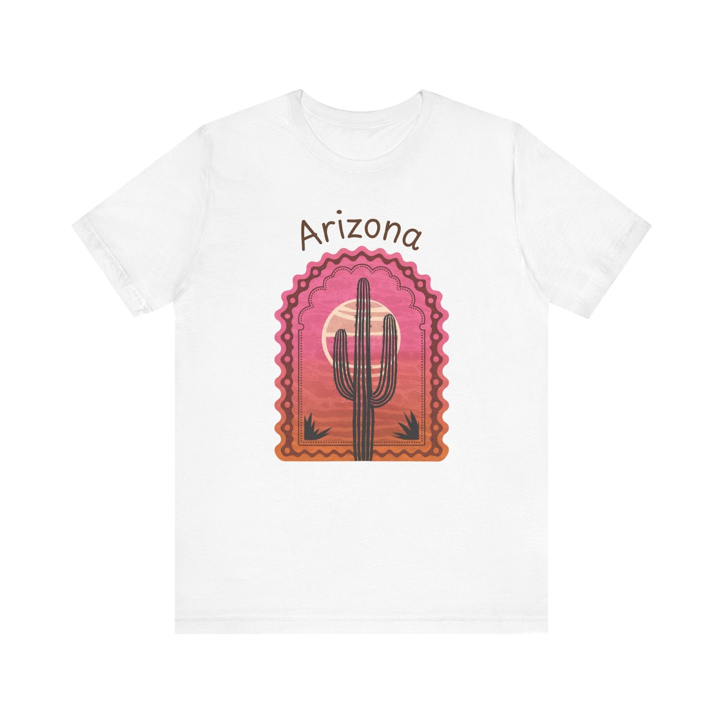 Desert Saguaro Sunset Graphic Tee for Nature Lovers, Boho Summer Shirt, Gift for Adventurers, Vacation Wear, Casual Outfit