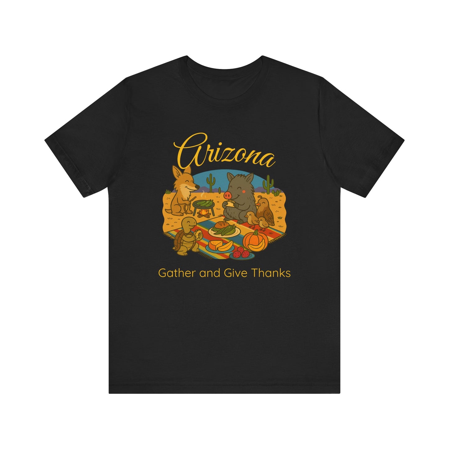 Thanksgiving Arizona Tee, Unisex T-Shirt, Fall Gather & Give Thanks Shirt, Nature Lover Gift, Casual Wear