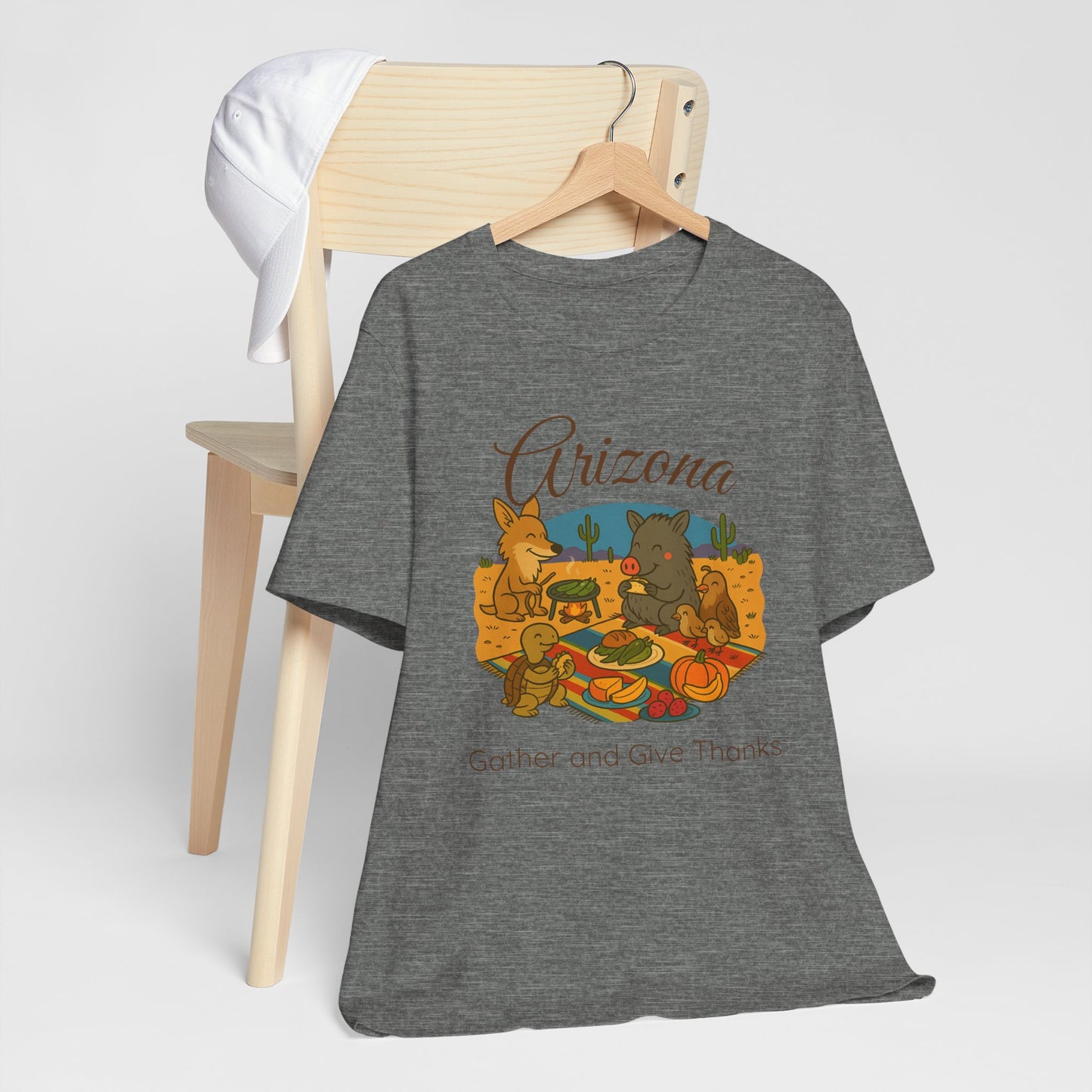 Thanksgiving Arizona Tee, Unisex T-Shirt, Fall Gather & Give Thanks Shirt, Nature Lover Gift, Casual Wear