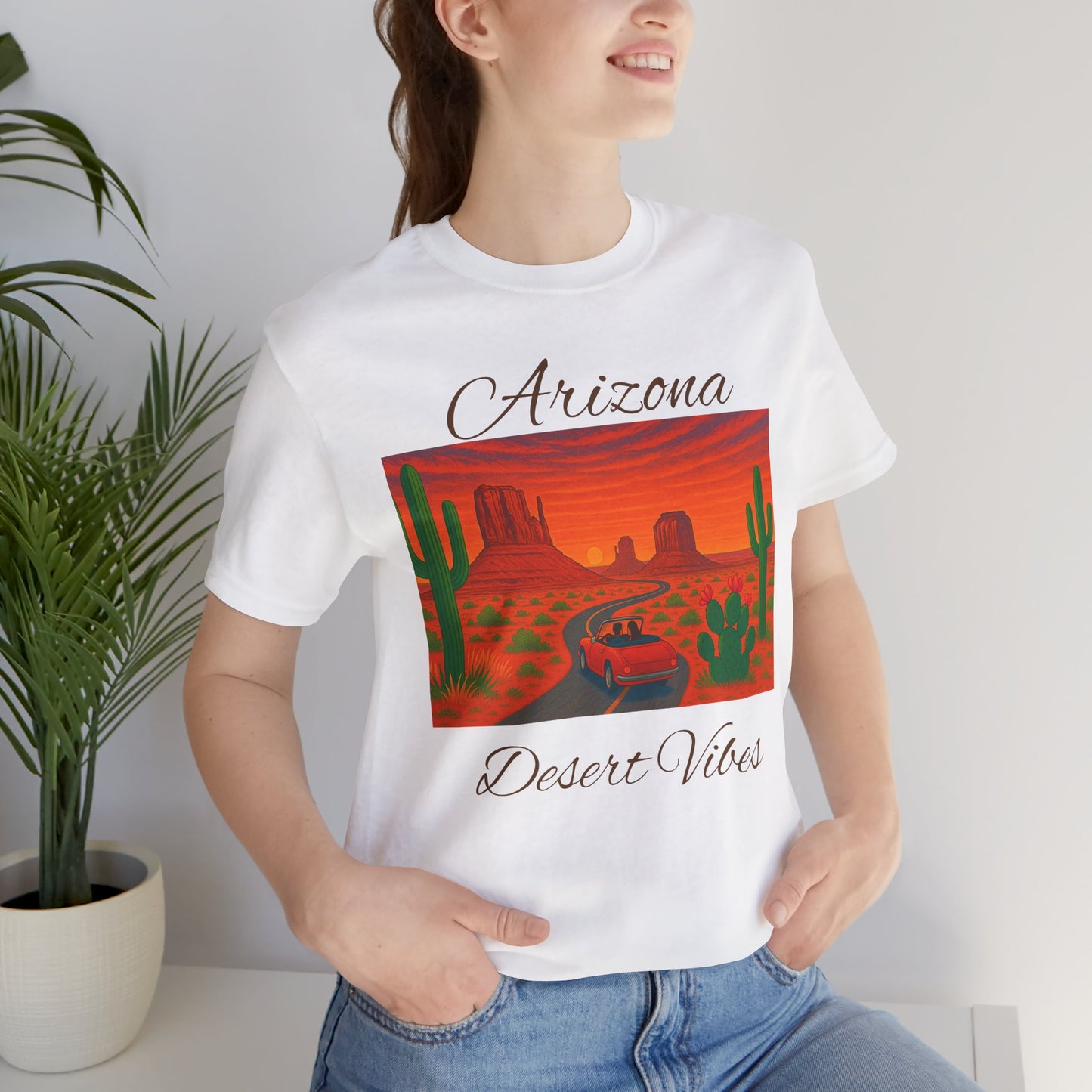 Arizona Desert Vibes Tee - Unisex Jersey Short Sleeve Tee, Vacation Shirt, Southwest Style T-Shirt, Travel Apparel, Gift for Nature Lovers