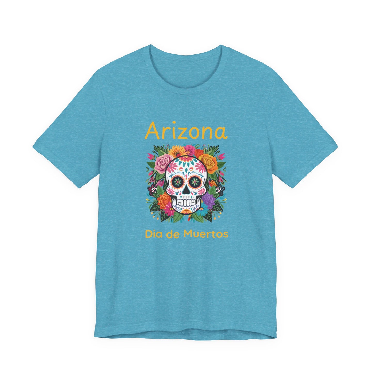 Dia de Muertos Unisex Tee, Arizona Skull Shirt, Day of the Dead Apparel, Festival T-Shirt,  Celebration Top