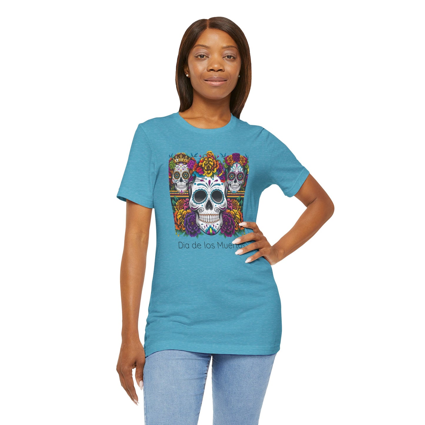 Dia de los Muertos Unisex Short Sleeve Tee, Sugar Skull Shirt, Halloween Apparel, Day of the Dead, Celebration T-Shirt