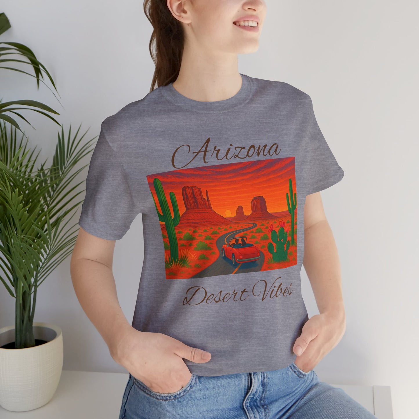Arizona Desert Vibes Tee - Unisex Jersey Short Sleeve Tee, Vacation Shirt, Southwest Style T-Shirt, Travel Apparel, Gift for Nature Lovers