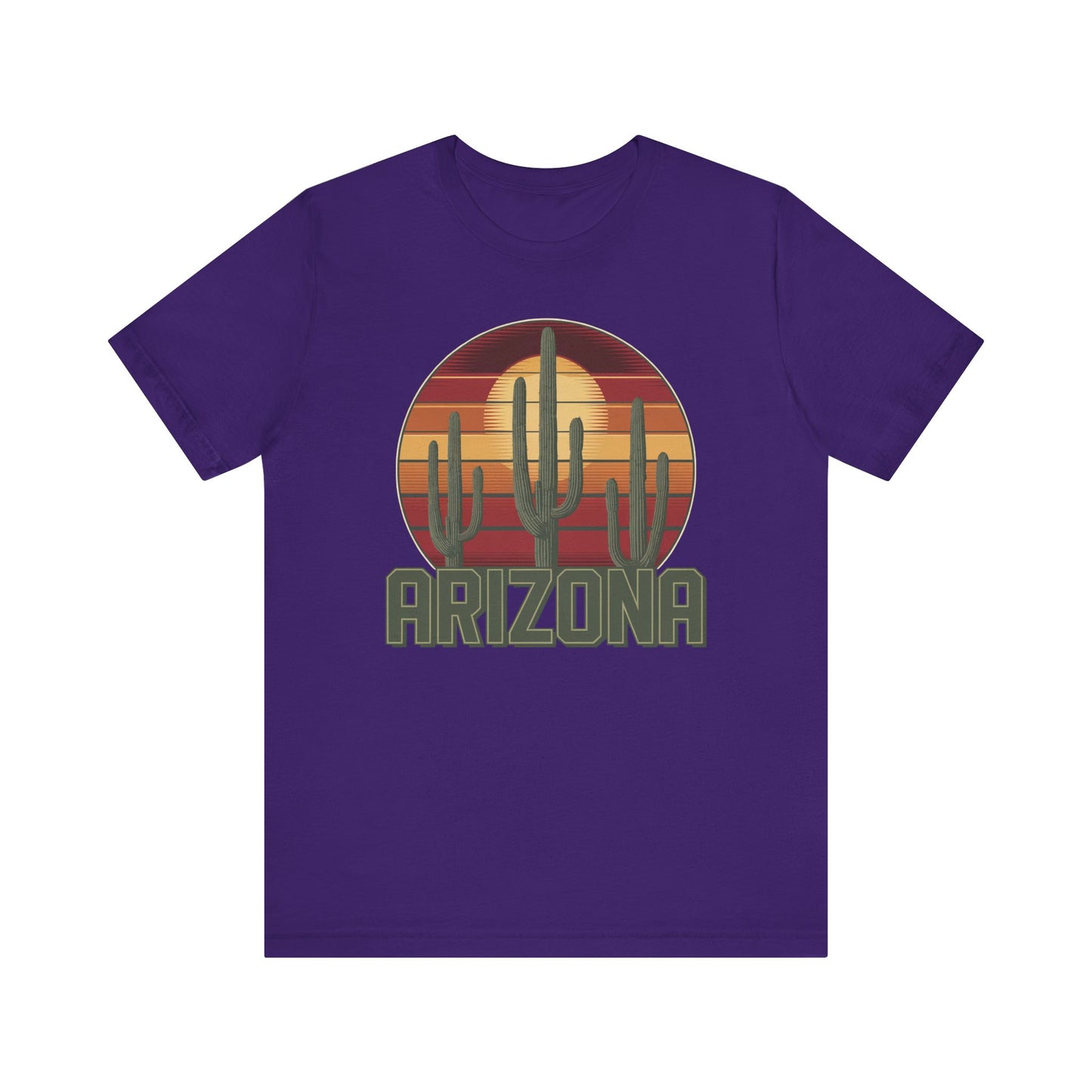 Arizona Desert Three Saguaro Cactus at Sunset Graphic Tee for Nature Lovers, Boho Summer Shirt, Gift for Adventurers, Vacation Wear, Casual Outfit