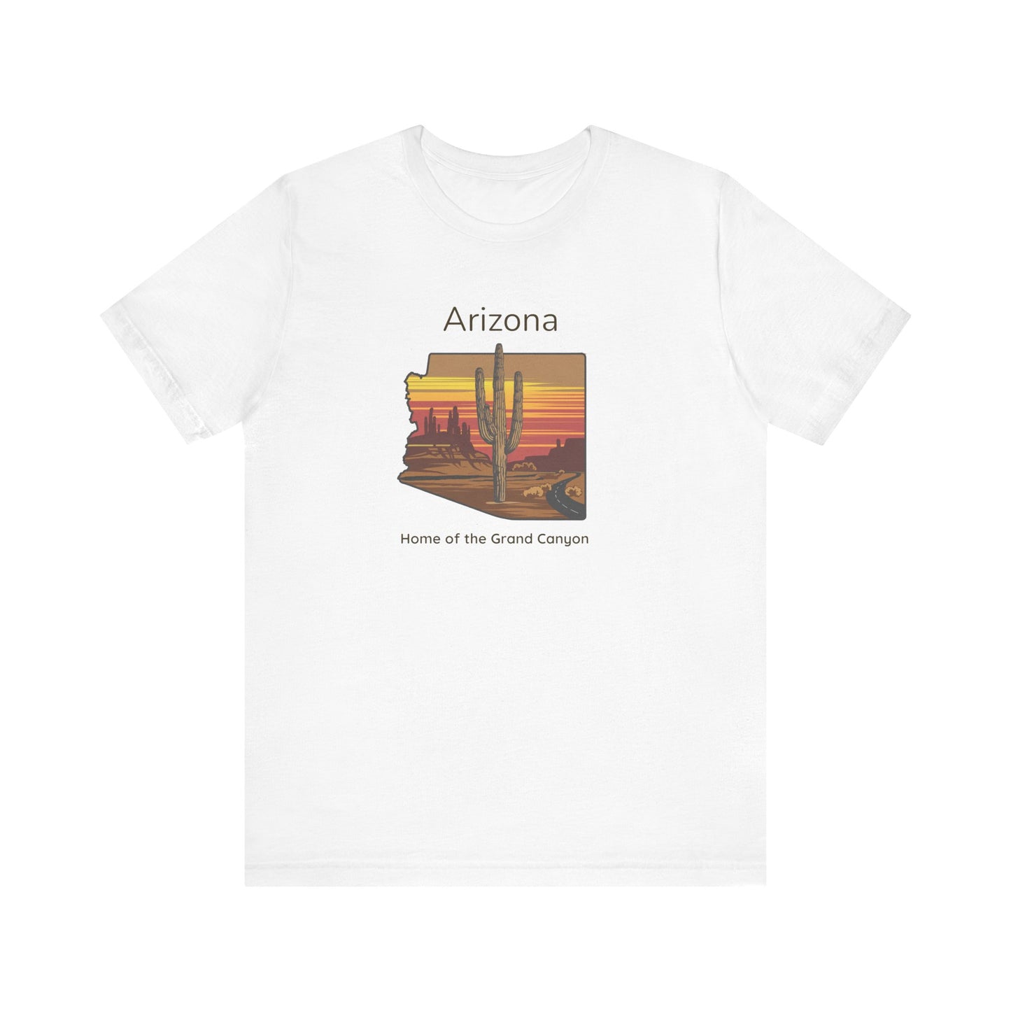 Arizona Sunset Graphic Tee, Arizona Home of the Grand Canyon Shirt, Travel Souvenir, Unisex Casual Wear, Nature Lover Gift