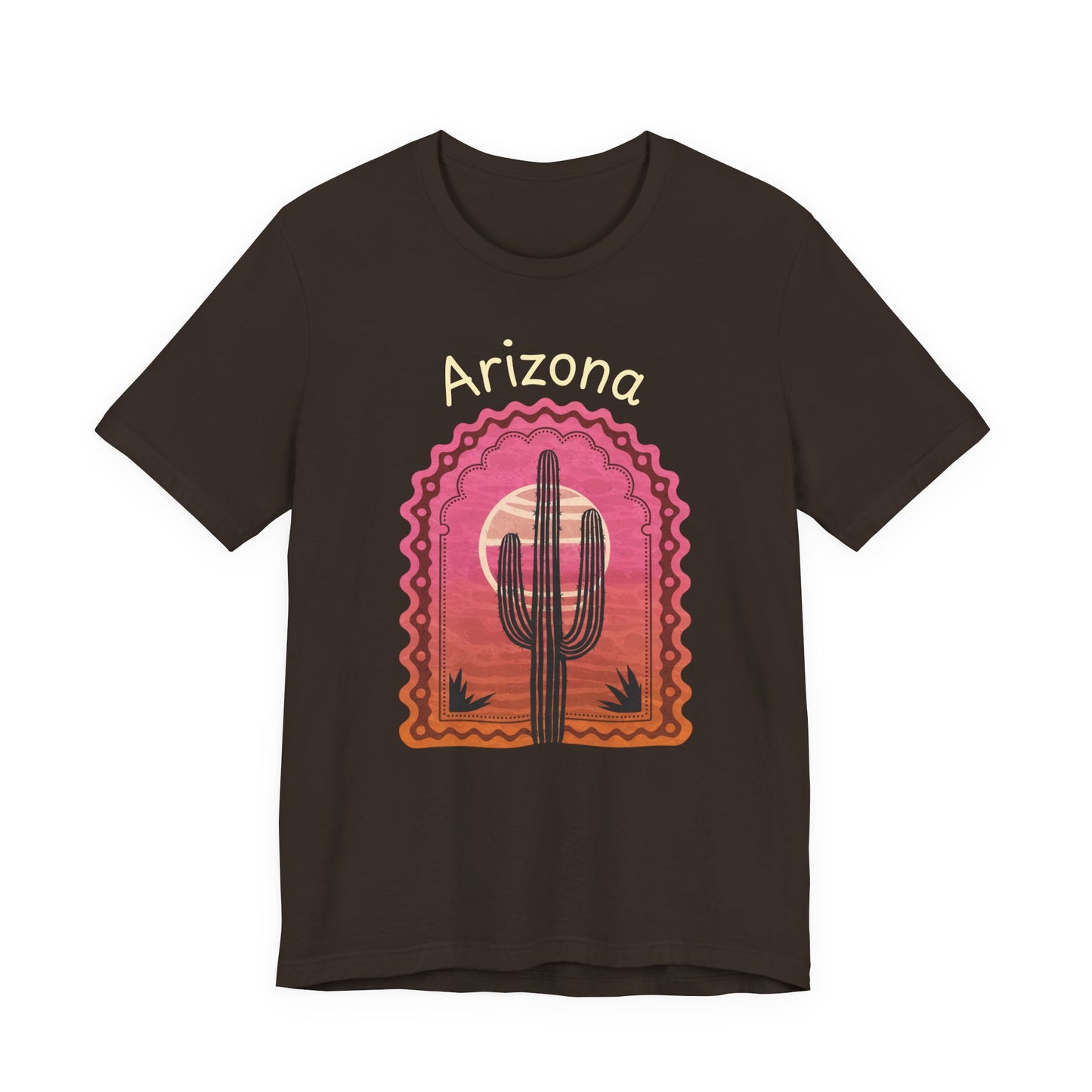 Desert Saguaro Sunset Graphic Tee for Nature Lovers, Boho Summer Shirt, Gift for Adventurers, Vacation Wear, Casual Outfit