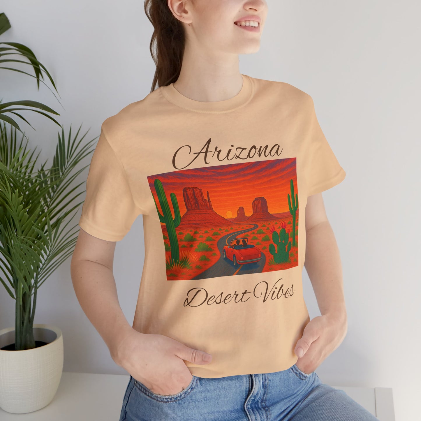 Arizona Desert Vibes Tee - Unisex Jersey Short Sleeve Tee, Vacation Shirt, Southwest Style T-Shirt, Travel Apparel, Gift for Nature Lovers
