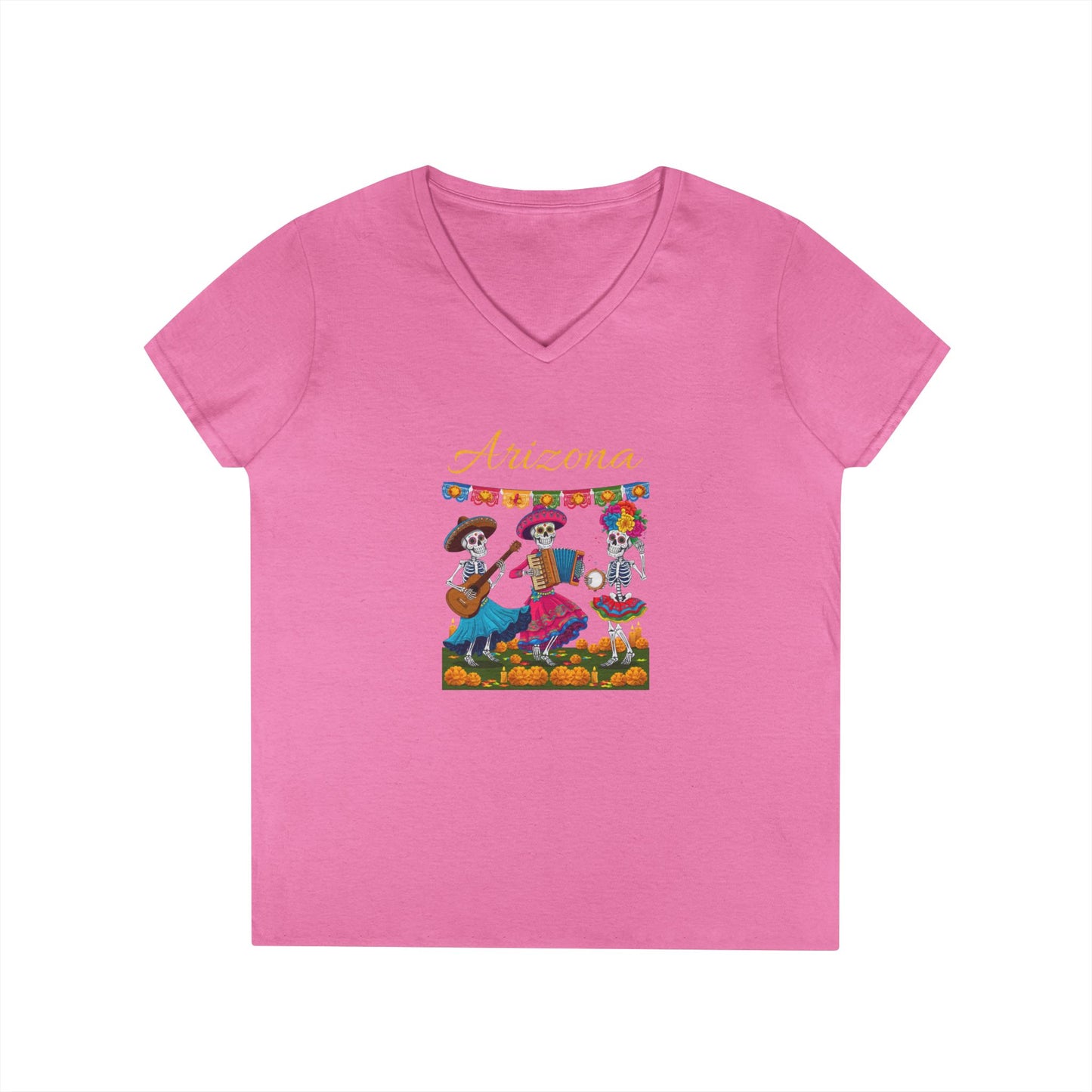 Skeletons Day of the Dead V-Neck T-Shirt