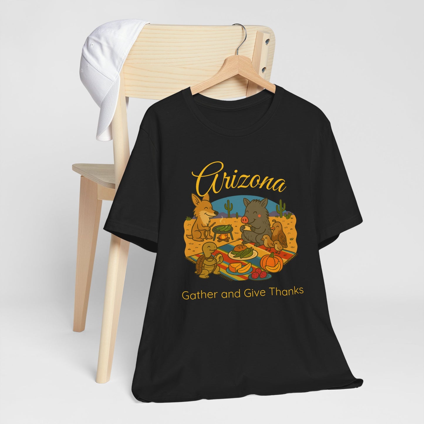Thanksgiving Arizona Tee, Unisex T-Shirt, Fall Gather & Give Thanks Shirt, Nature Lover Gift, Casual Wear