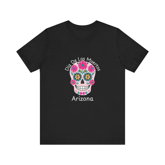 Dia de Los Muertos Sugar Skull Tee, Unisex Graphic T-Shirt for Celebrations, Halloween Shirt, Mexico Culture Apparel, Personalized Gift