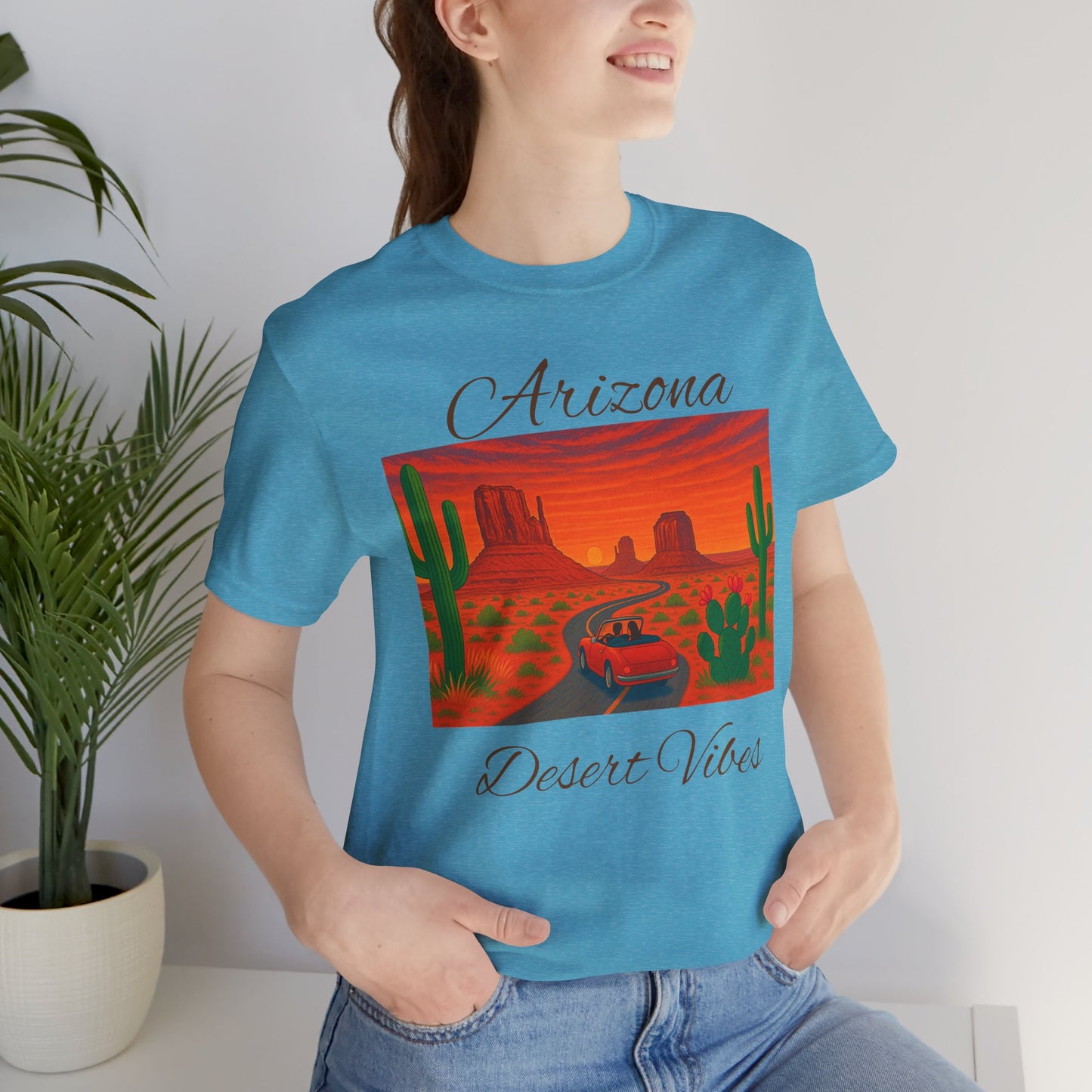 Arizona Desert Vibes Tee - Unisex Jersey Short Sleeve Tee, Vacation Shirt, Southwest Style T-Shirt, Travel Apparel, Gift for Nature Lovers