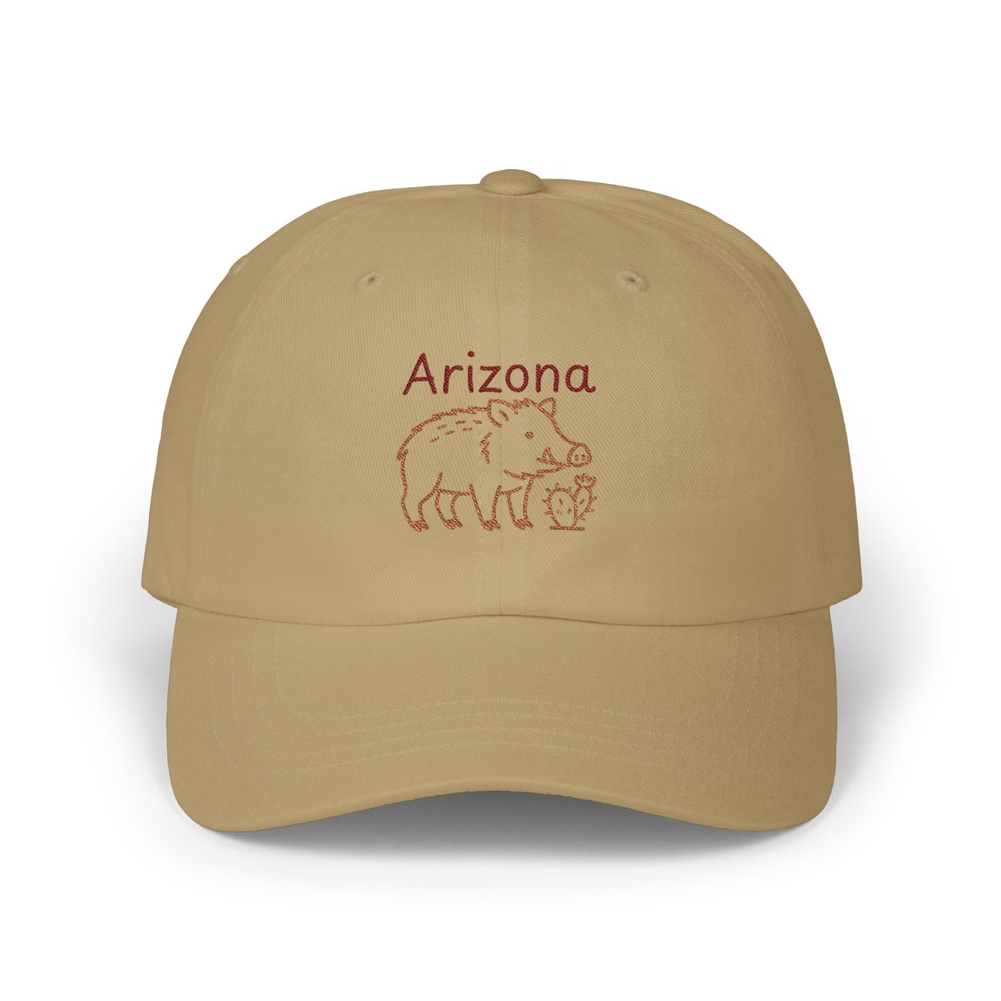 Arizona Javelina and cactus Embroidered Classic Dad Cap | Casual Summer Hat, Gift for Him, Outdoor Adventures, Travel, Fashion Accessory