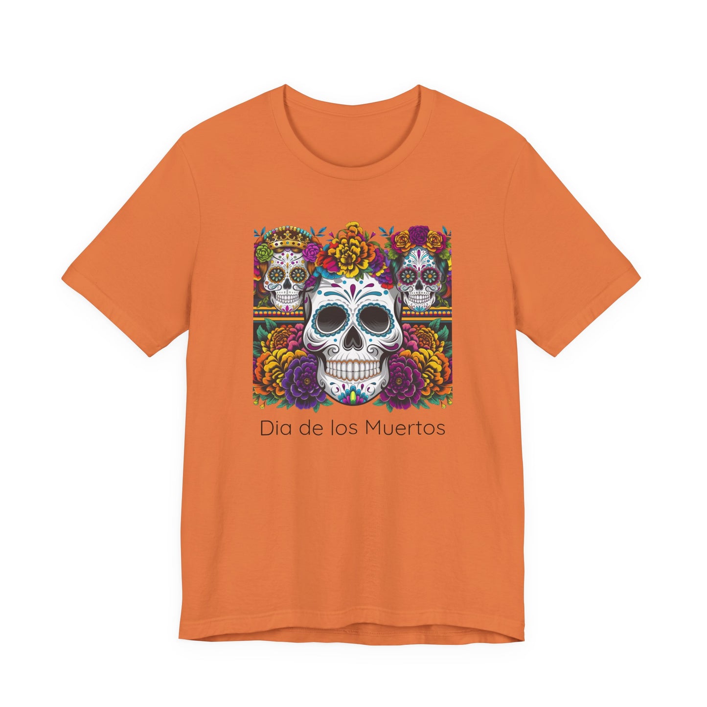 Dia de los Muertos Unisex Short Sleeve Tee, Sugar Skull Shirt, Halloween Apparel, Day of the Dead, Celebration T-Shirt