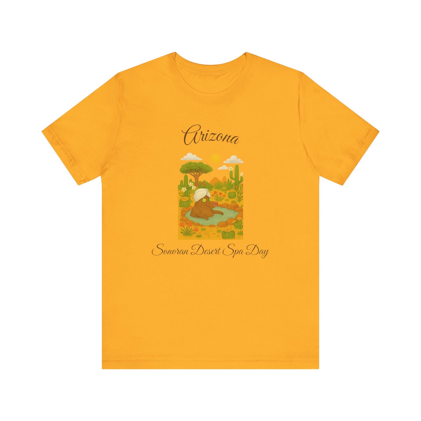 Arizona Sonoran Desert  Javelina Spa Day Souvenir Tee, Unisex Short Sleeve Shirt, Nature Lover Gift, Holiday Casual Wear, Adventure T-Shirt, Summer Travel Souvenir