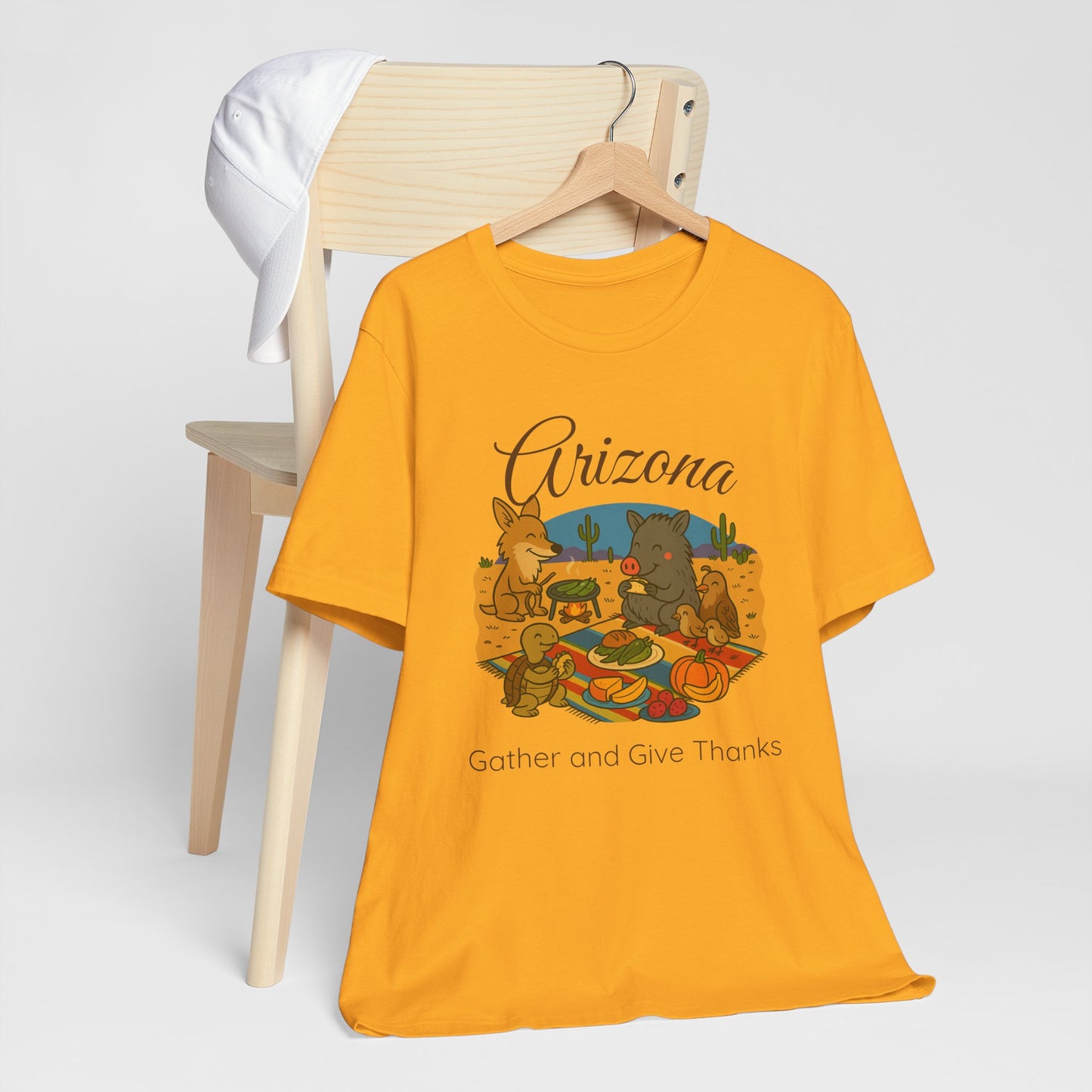 Thanksgiving Arizona Tee, Unisex T-Shirt, Fall Gather & Give Thanks Shirt, Nature Lover Gift, Casual Wear
