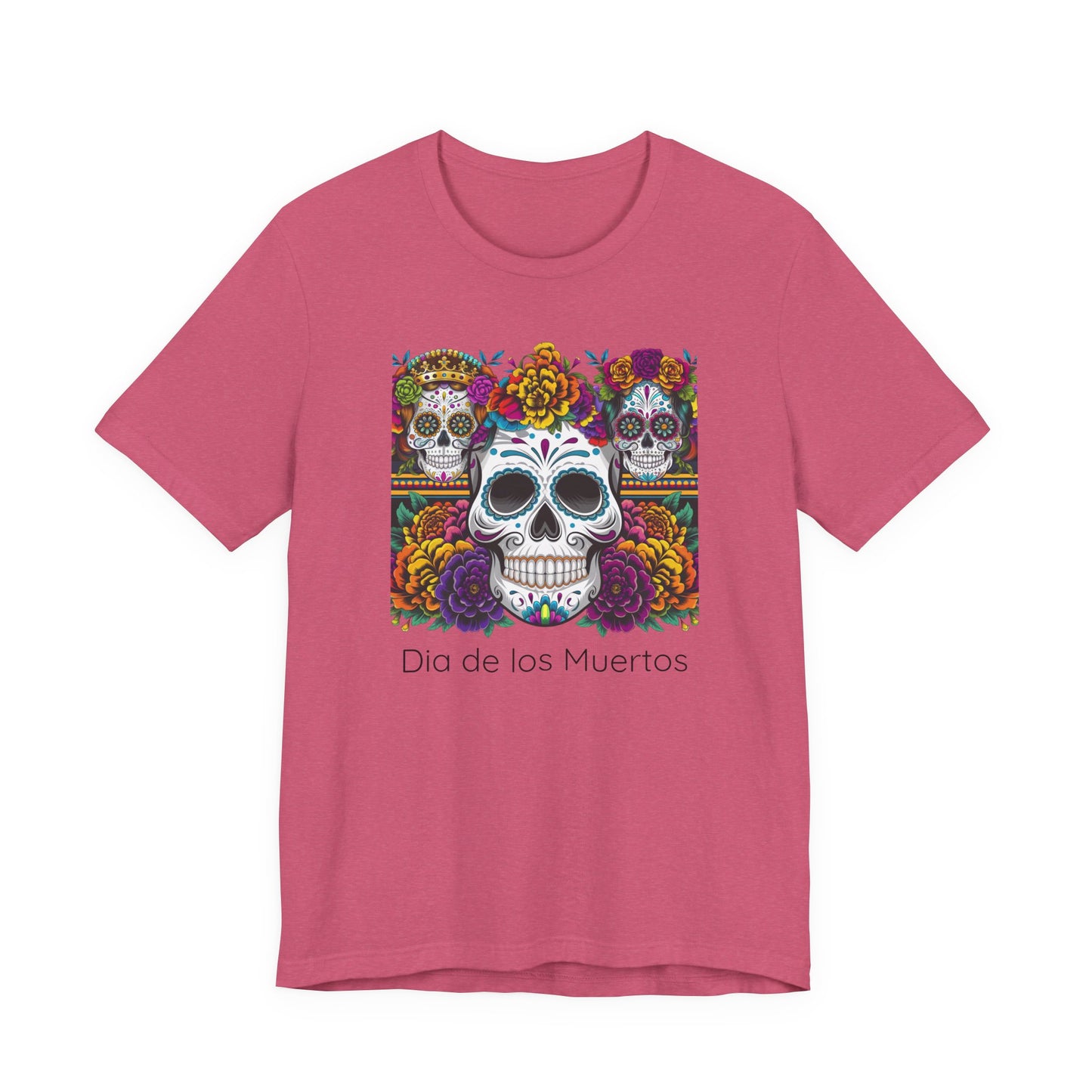 Dia de los Muertos Unisex Short Sleeve Tee, Sugar Skull Shirt, Halloween Apparel, Day of the Dead, Celebration T-Shirt