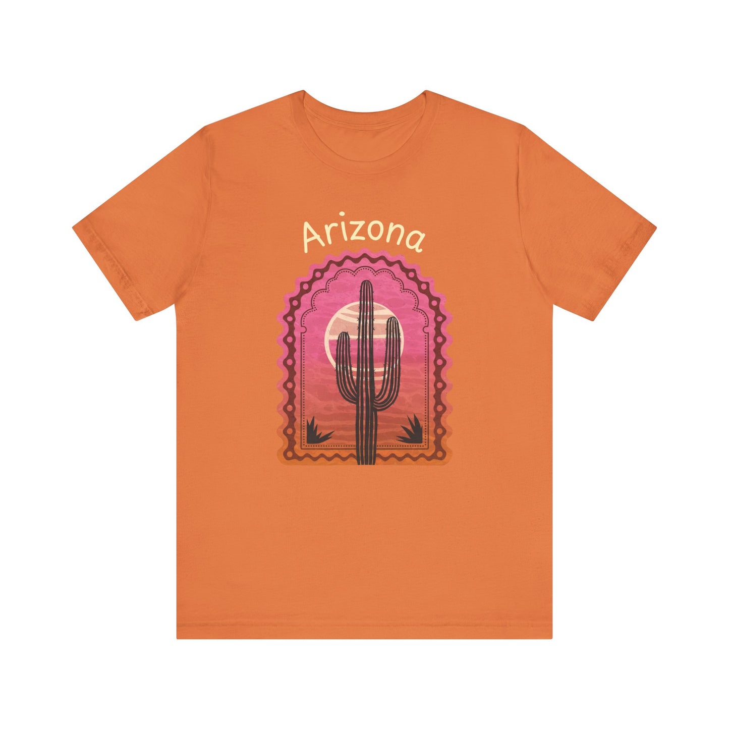 Desert Saguaro Sunset Graphic Tee for Nature Lovers, Boho Summer Shirt, Gift for Adventurers, Vacation Wear, Casual Outfit