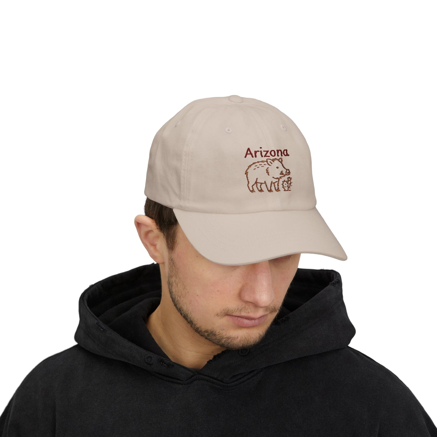 Arizona Javelina and cactus Embroidered Classic Dad Cap | Casual Summer Hat, Gift for Him, Outdoor Adventures, Travel, Fashion Accessory